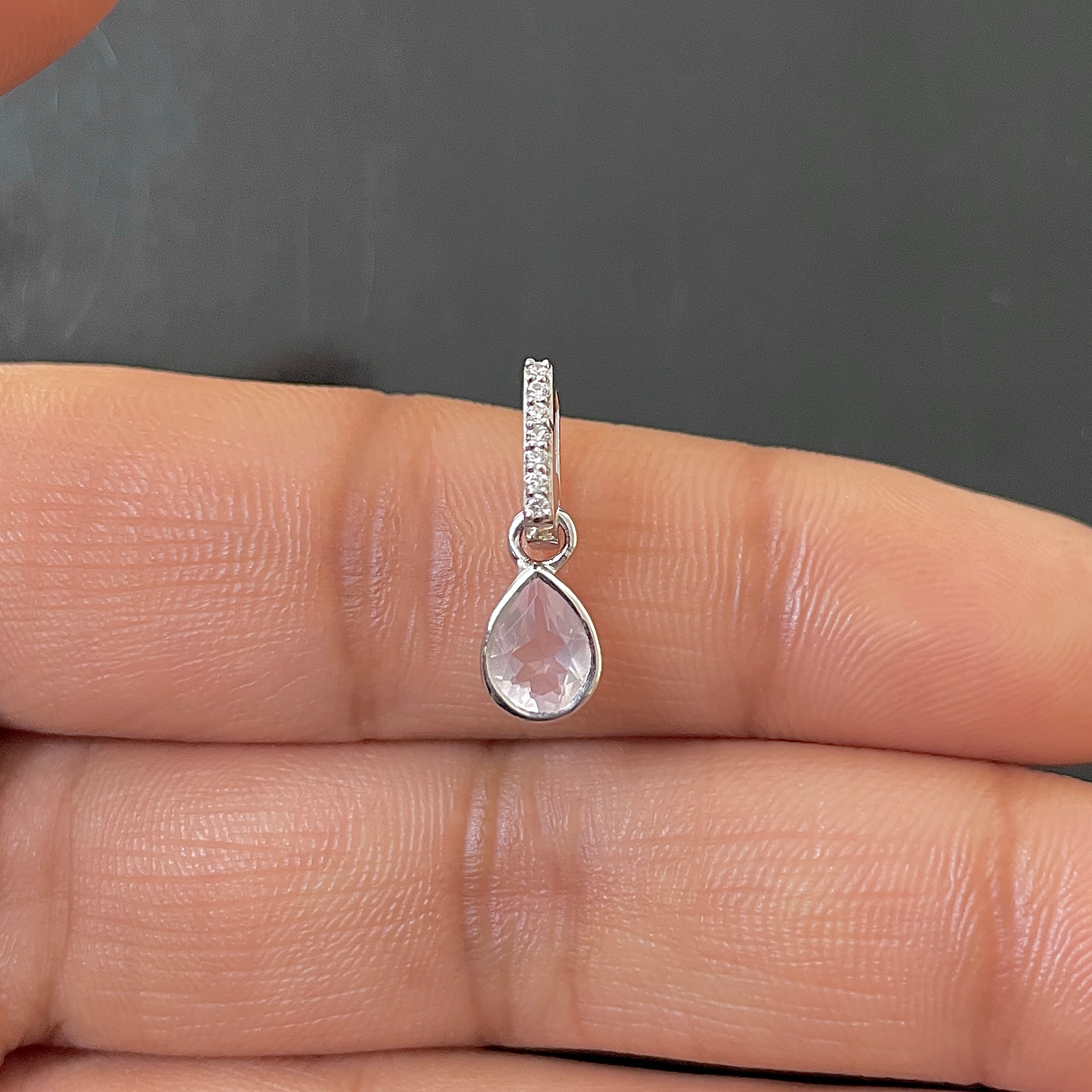 Rose Quartz & White Topaz Pendant-(RSQ-RDP-779.)