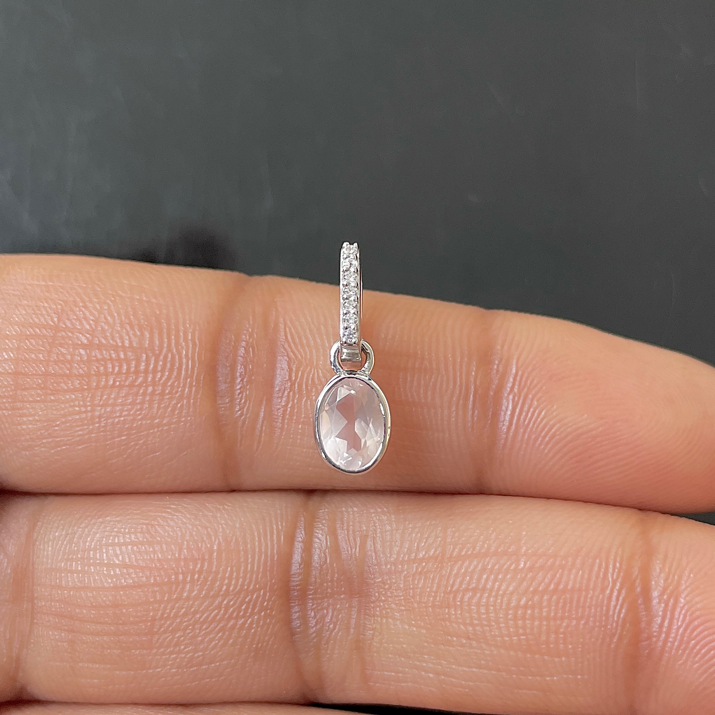 Rose Quartz & White Topaz Pendant-(RSQ-RDP-780.)