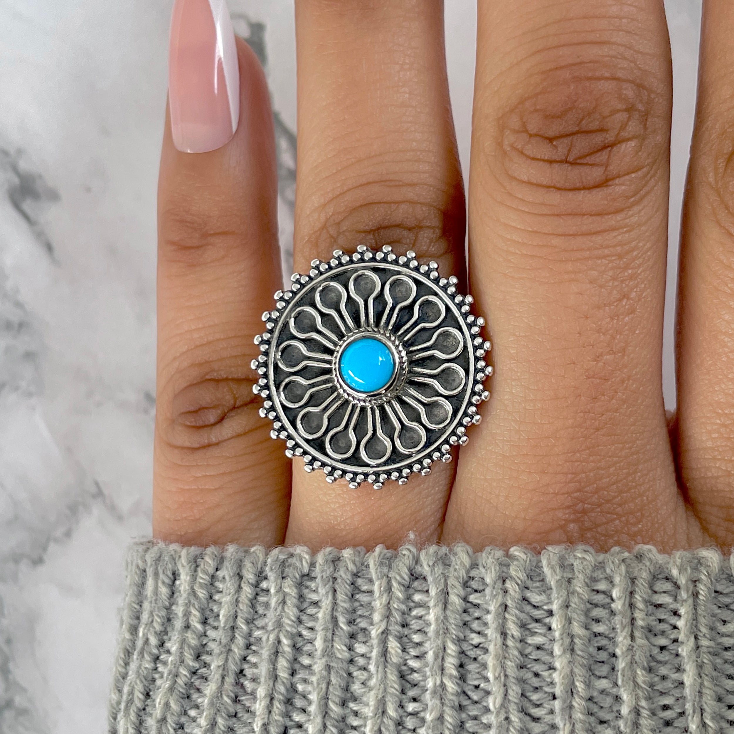 Turquoise Ring-(TRQ-RDR-1068.)