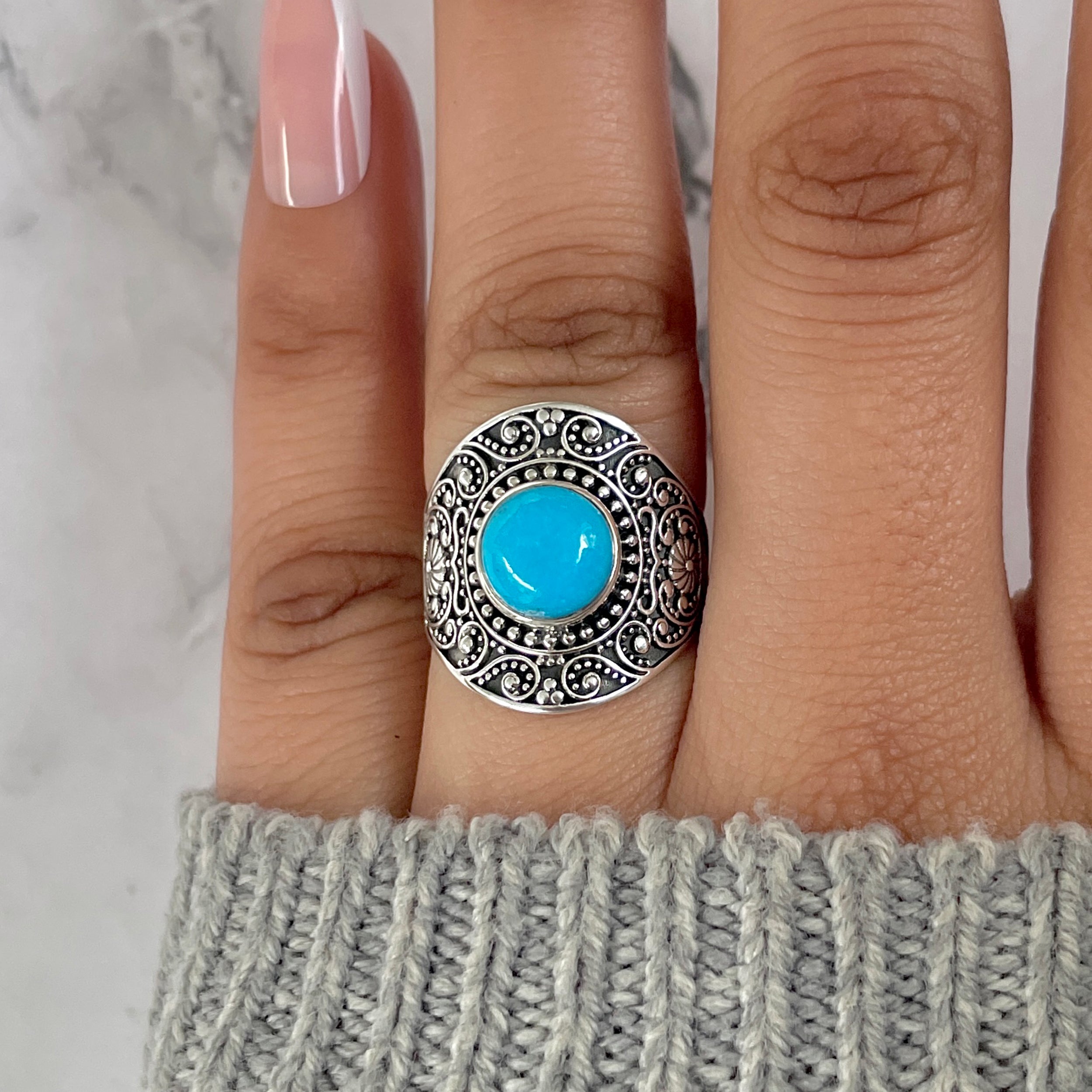 Turquoise Ring-(TRQ-RDR-1082.)