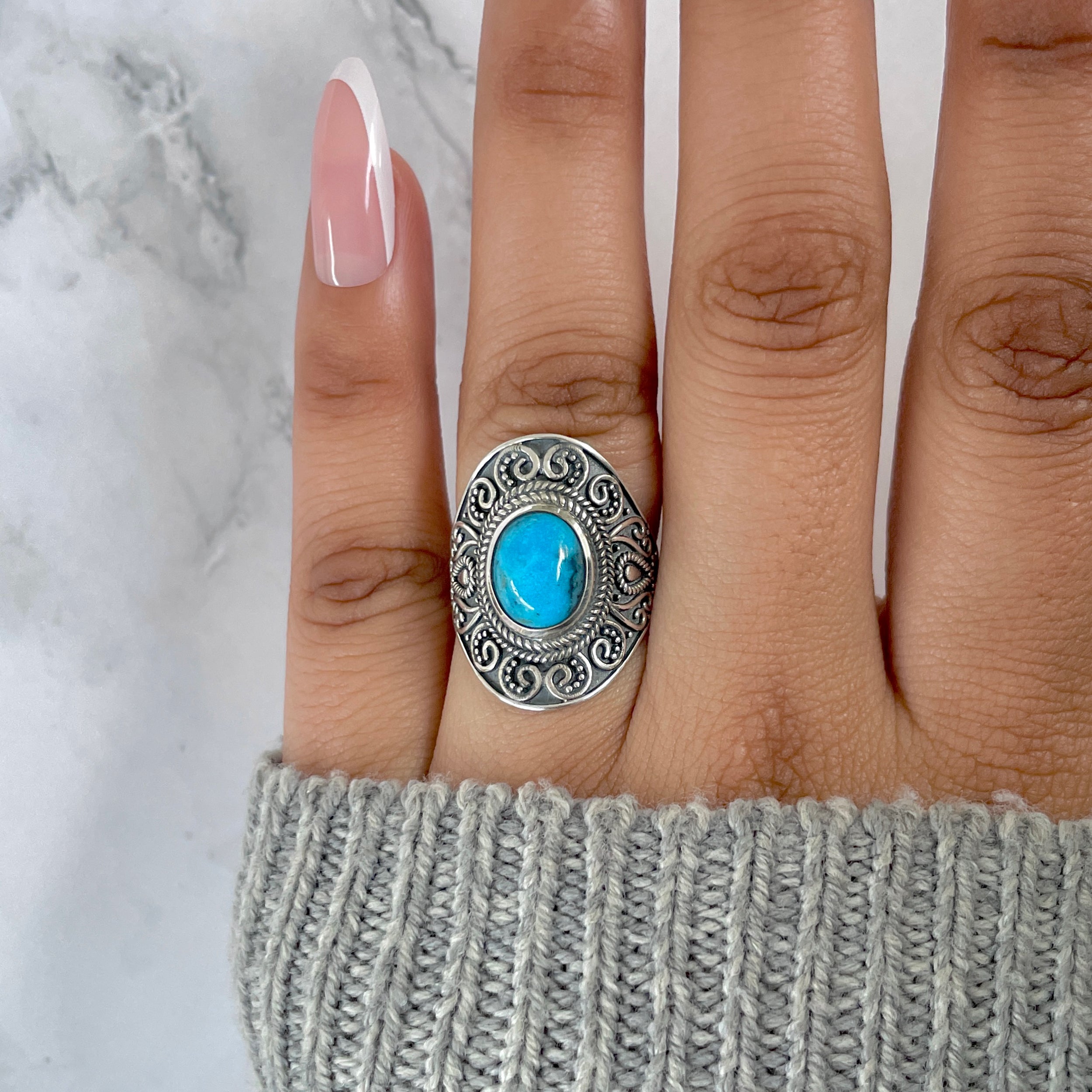 Turquoise Ring-(TRQ-RDR-1238.)