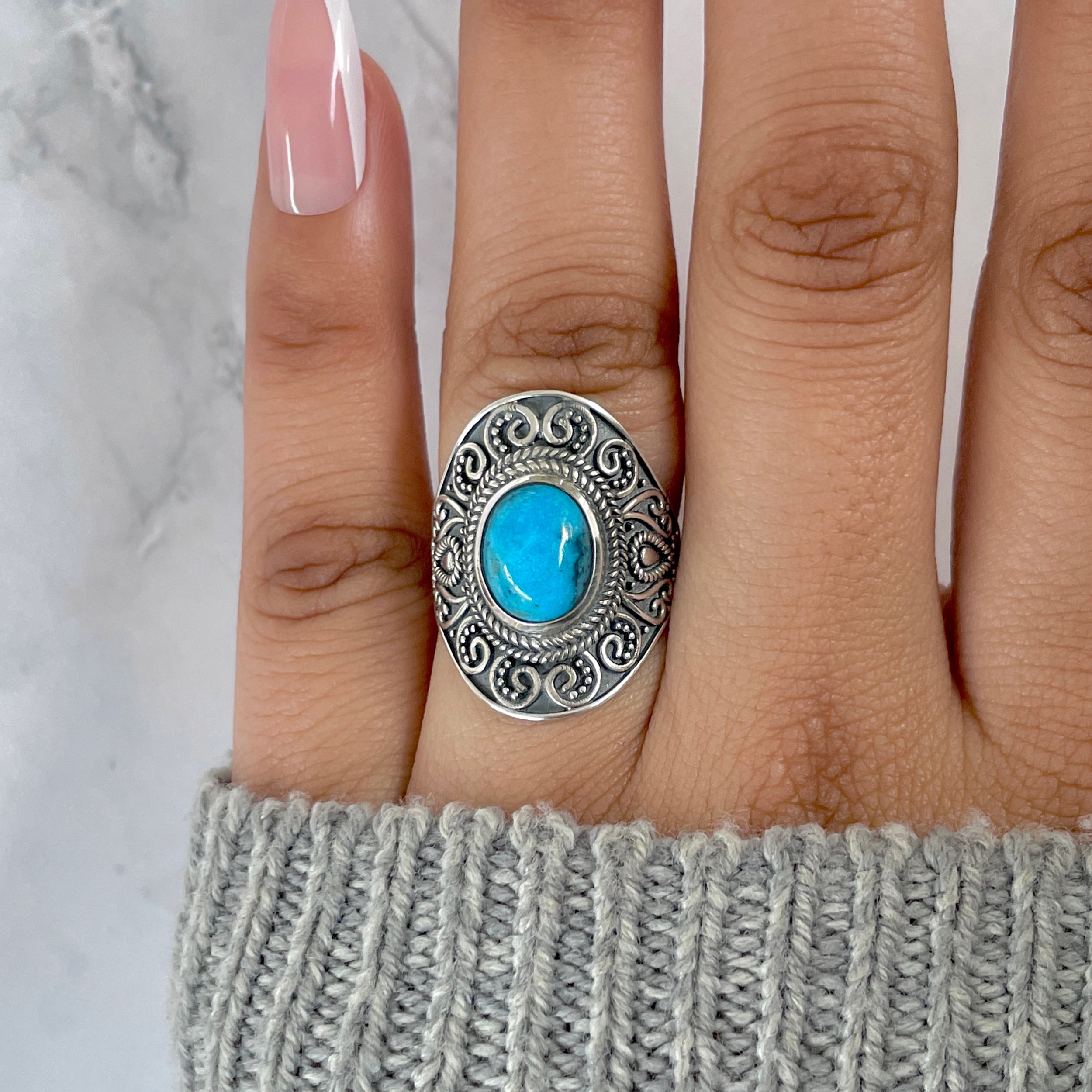 Turquoise Ring-(TRQ-RDR-1238.)