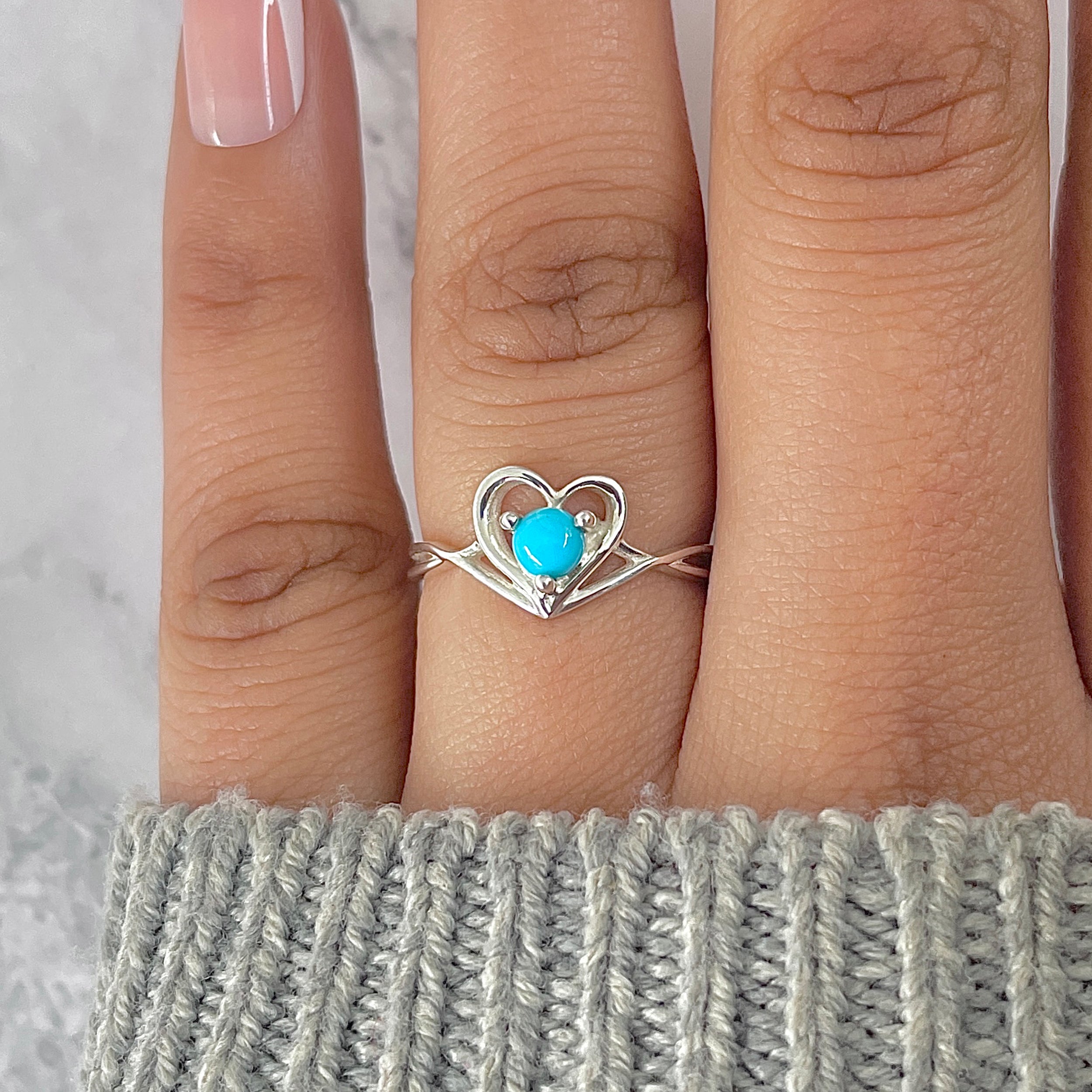 Turquoise Heart Ring-(TRQ-RDR-1519.)