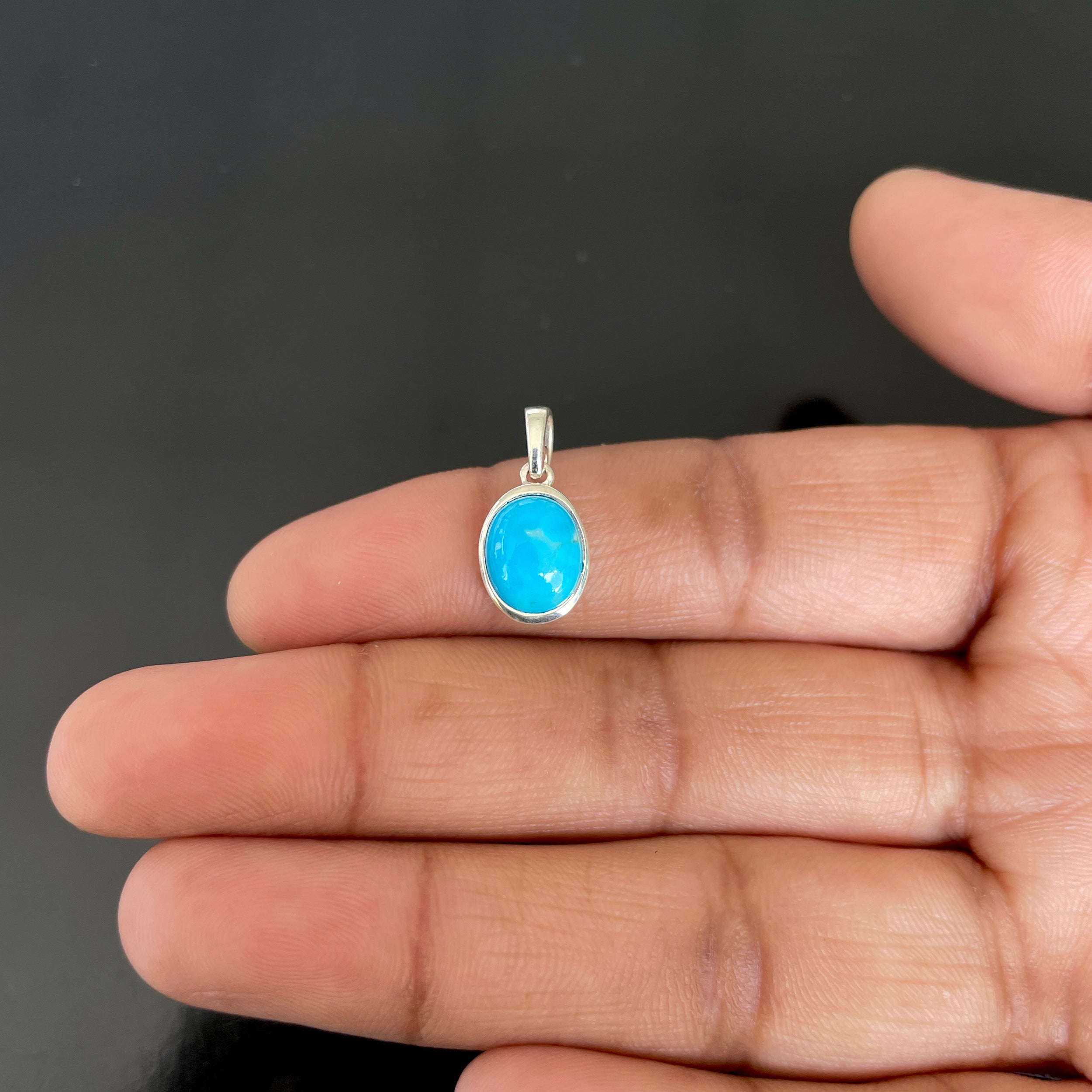 Turquoise Pendant-(TRQ-RDP-682.)
