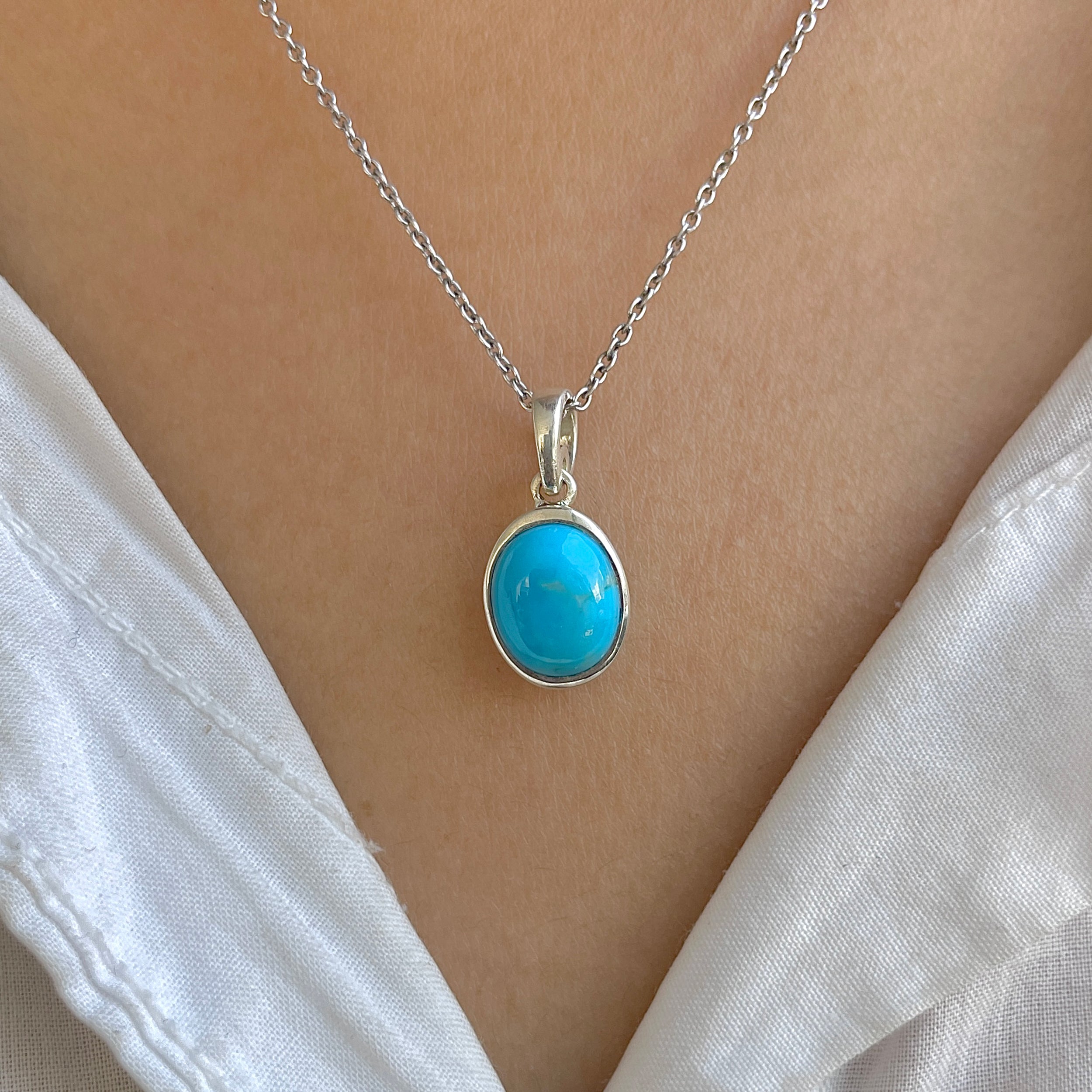 Turquoise Pendant-(TRQ-RDP-682.)