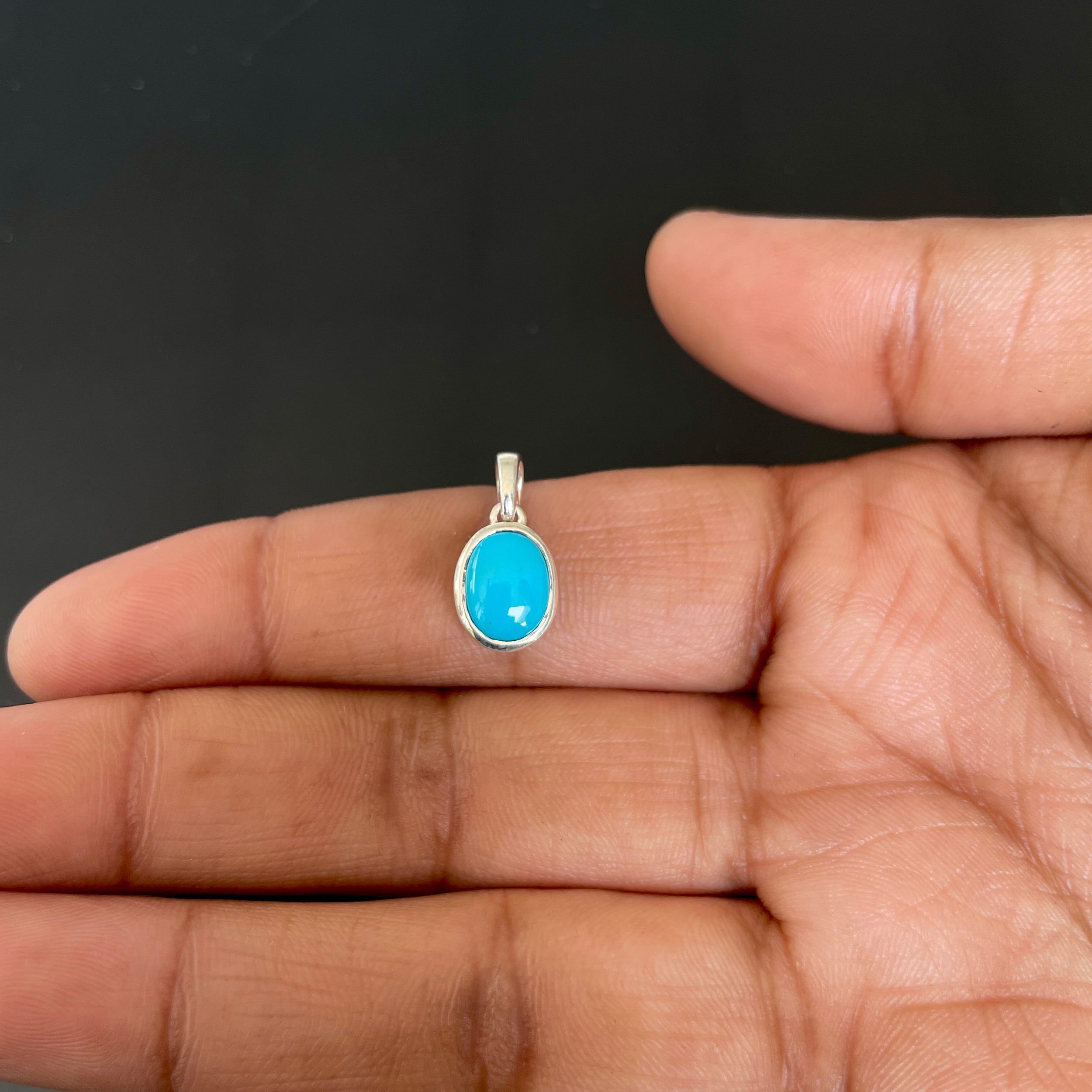 Turquoise Pendant-(TRQ-RDP-683.)