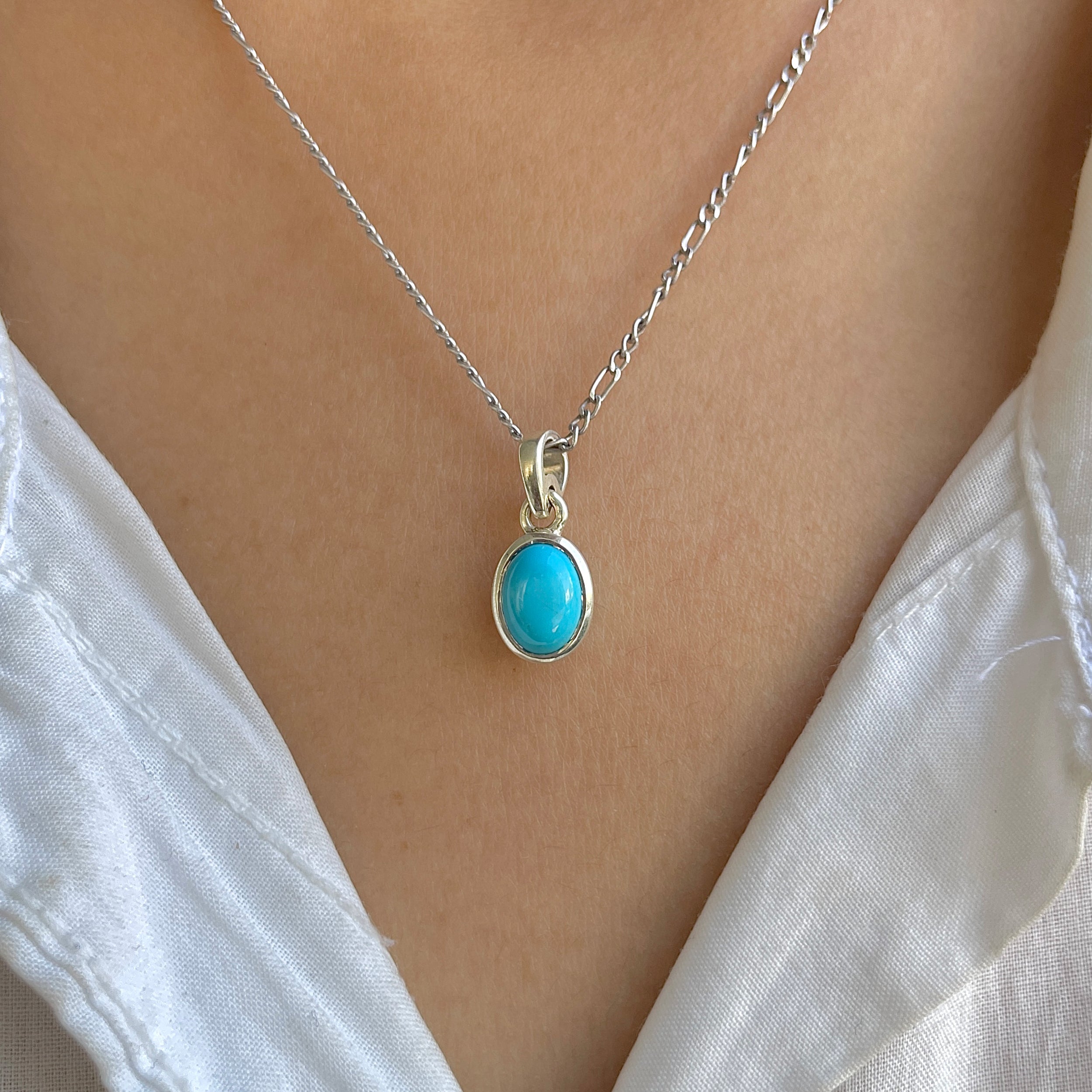 Turquoise Pendant-(TRQ-RDP-685.)