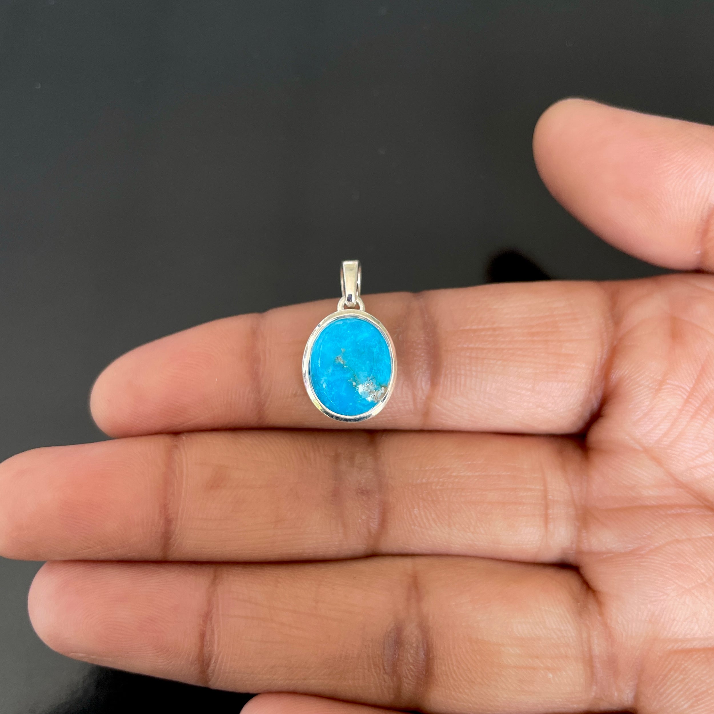Turquoise Pendant-(TRQ-RDP-687.)