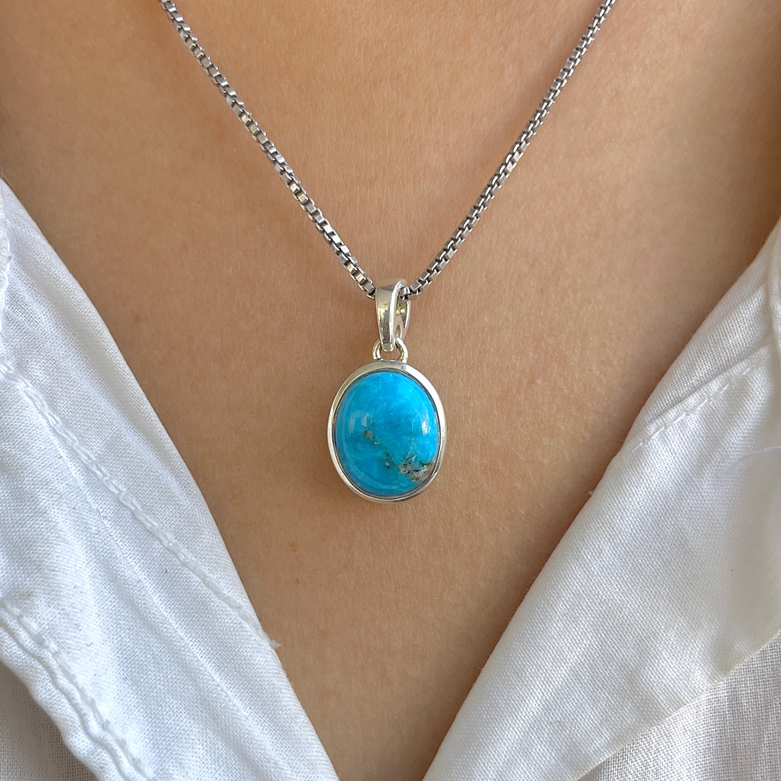 Turquoise Pendant-(TRQ-RDP-687.)