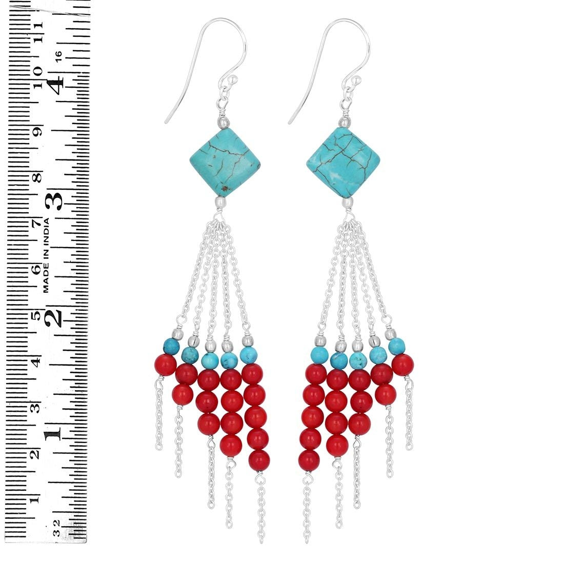 turqoise-red-coral-beaded-earring