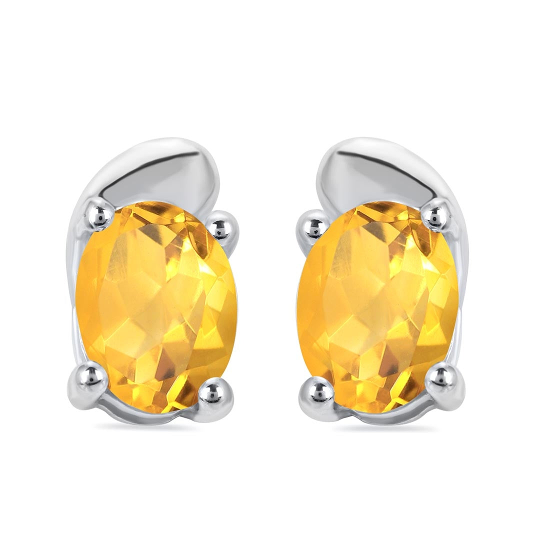 Citrine Stud Earring-(CIT-RDE-28.)