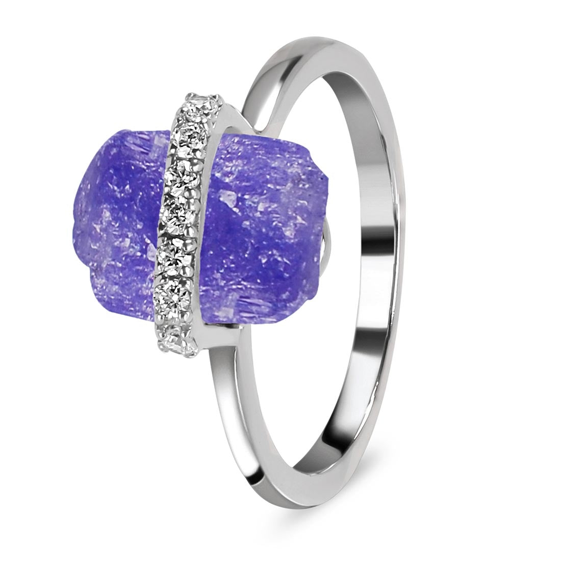 tanzanite-raw-crystal-white-topaz-ring-tzn-rr-381