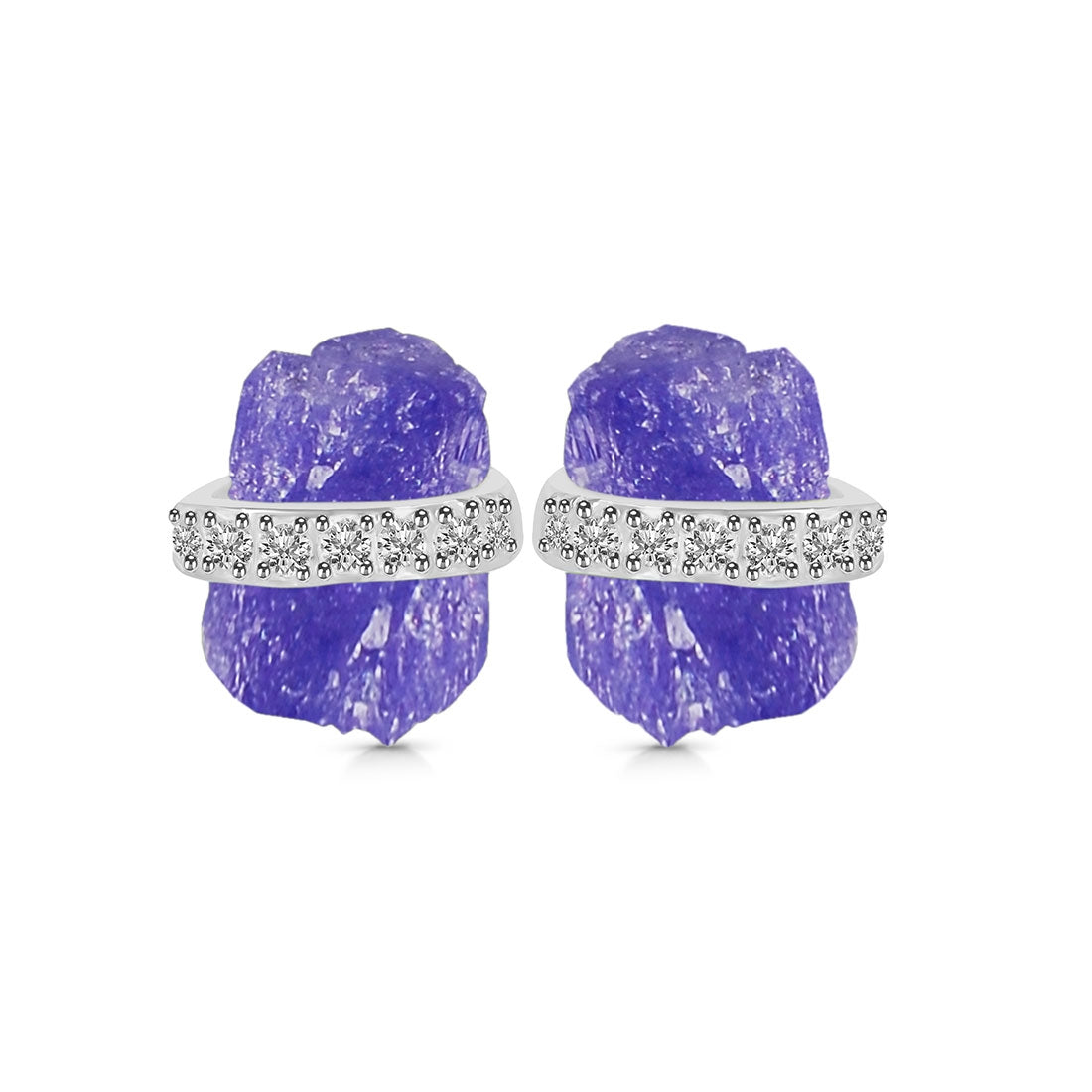 tanzanite-raw-crystal-white-topaz-stud-earring-tzn-re-381