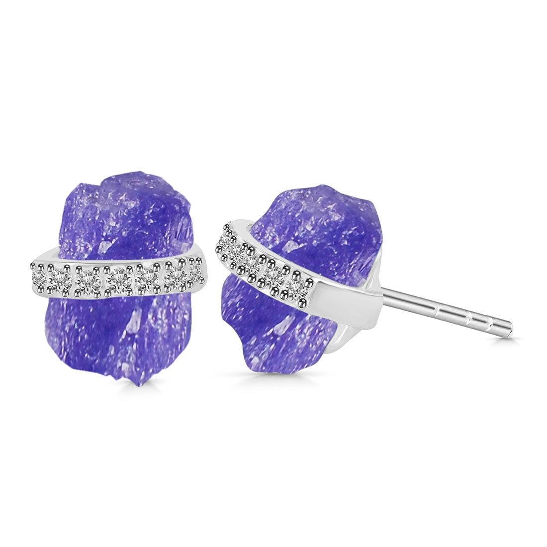 tanzanite-raw-crystal-white-topaz-stud-earring-tzn-re-381