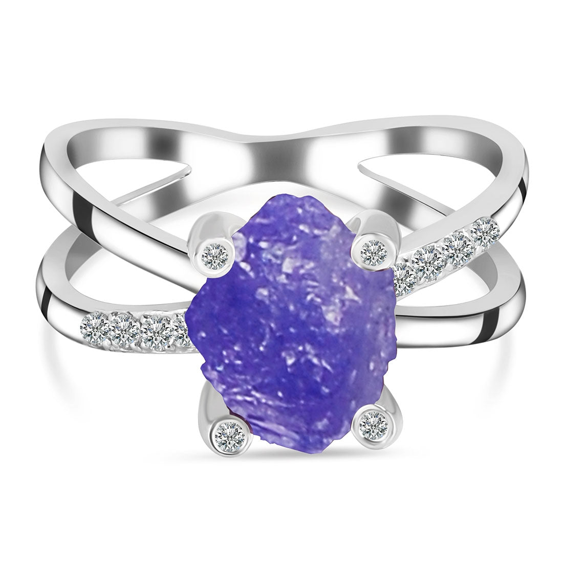 tanzanite-raw-crystal-white-topaz-ring-tzn-rr-382