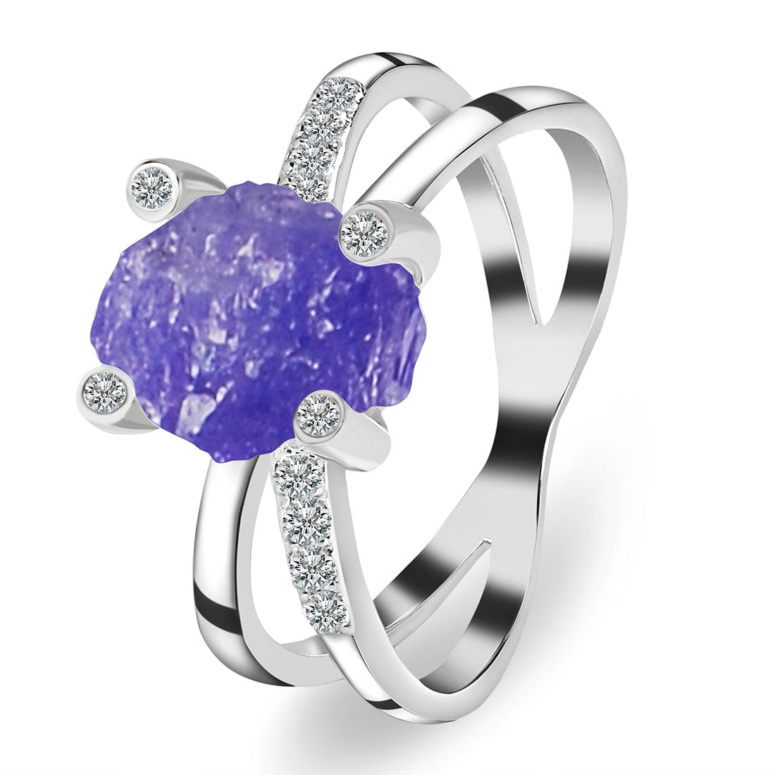 tanzanite-raw-crystal-white-topaz-ring-tzn-rr-382