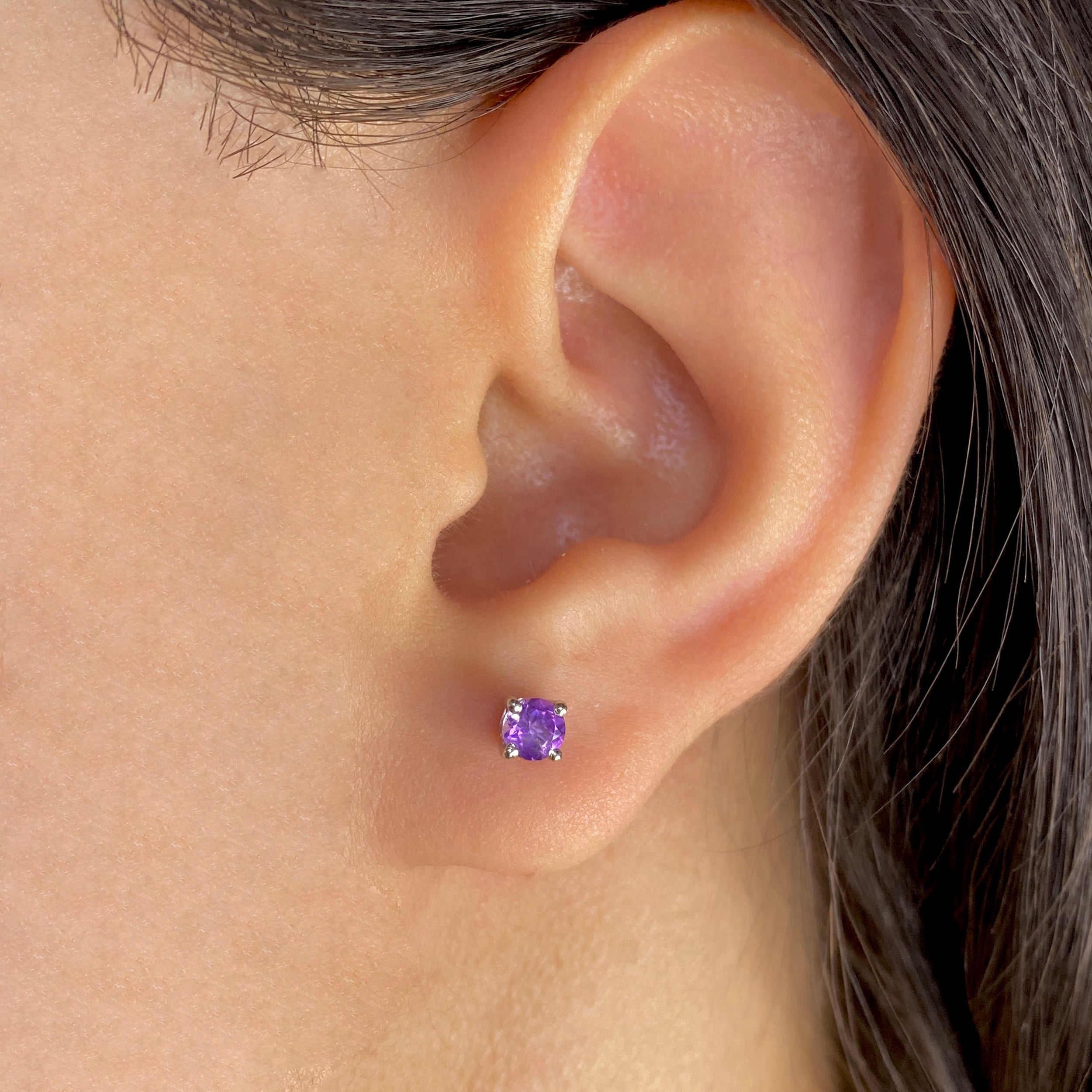 Amethyst Stud Earring-(AMT-RDE-1023.)