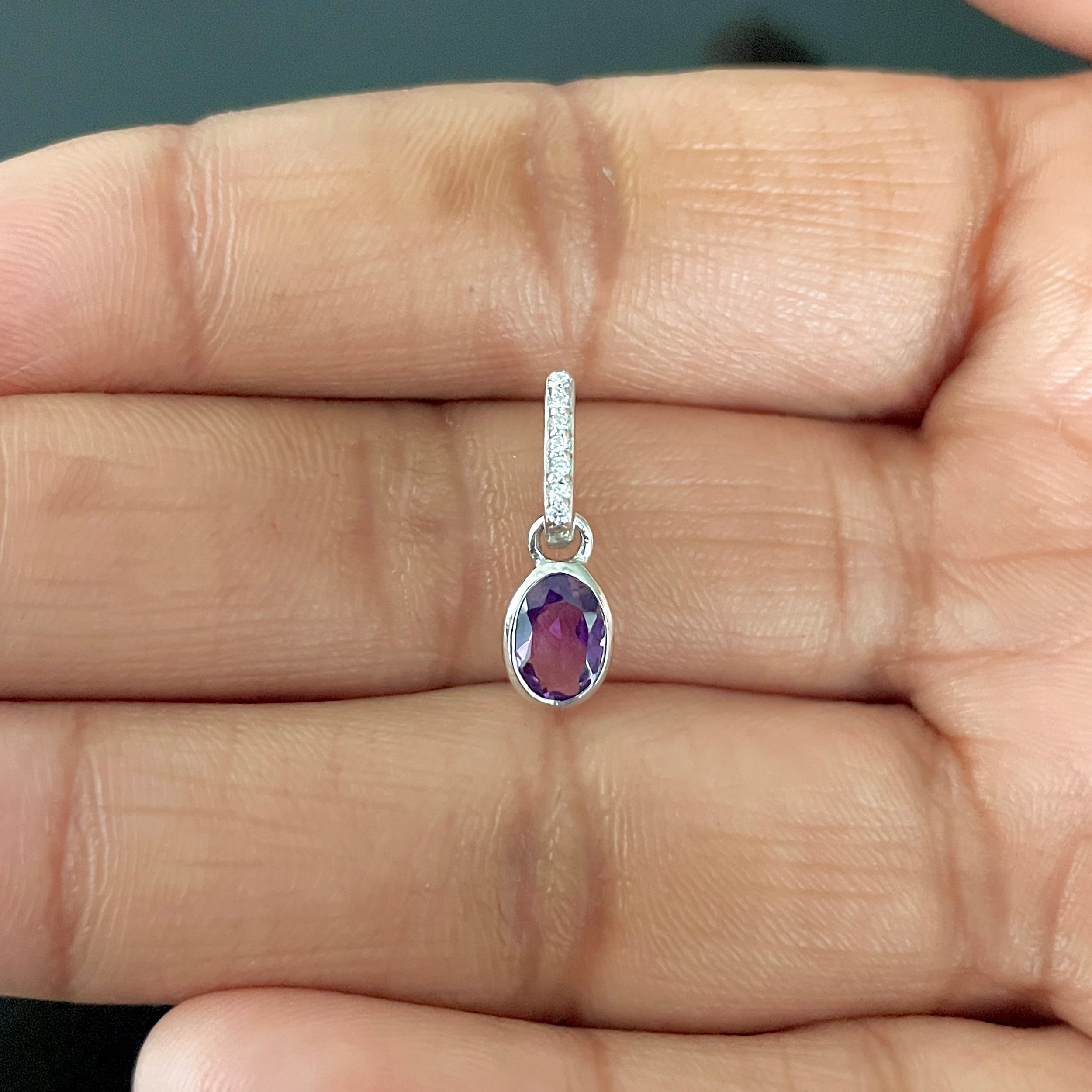 Amethyst & White Topaz Pendant-(AMT-RDP-780.)