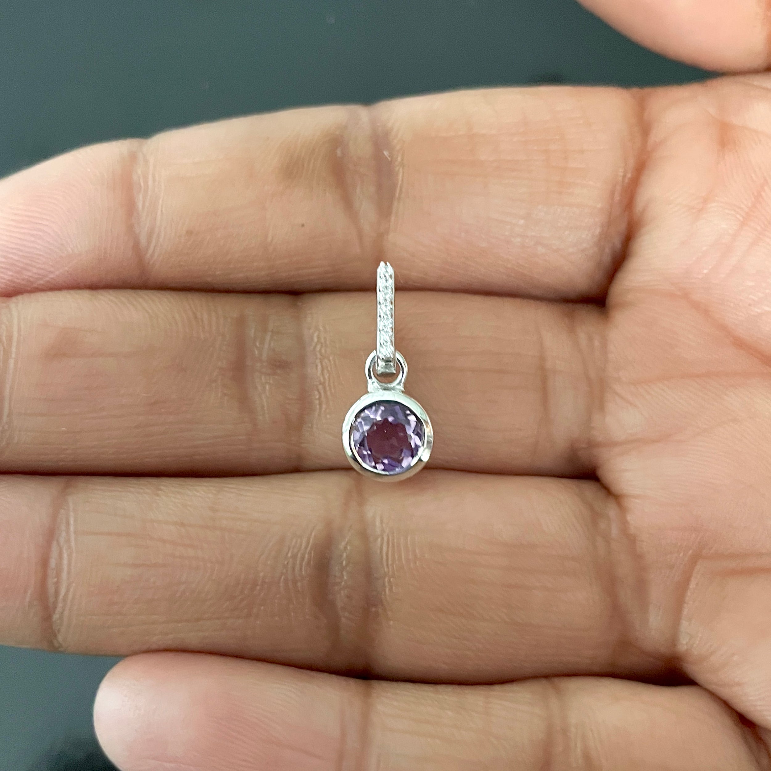 Amethyst & White Topaz Pendant-(AMT-RDP-958.)