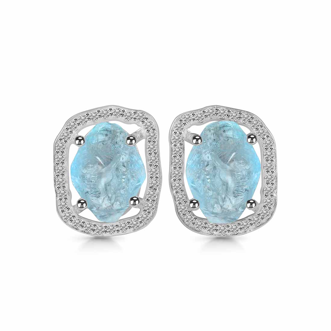 aquamarine-raw-crystal-white-topaz-stud-earring-aqm-rde-1255