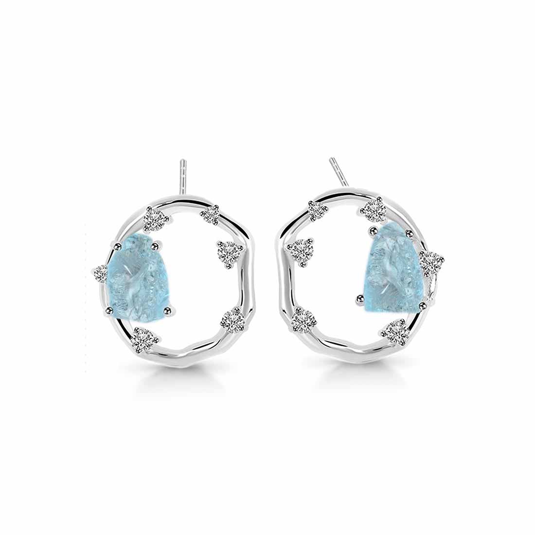 aquamarine-raw-crystal-white-topaz-stud-earring-aqm-rde-1461