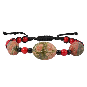 unakite-red-coral-beaded-bracelet-bdd-11-115