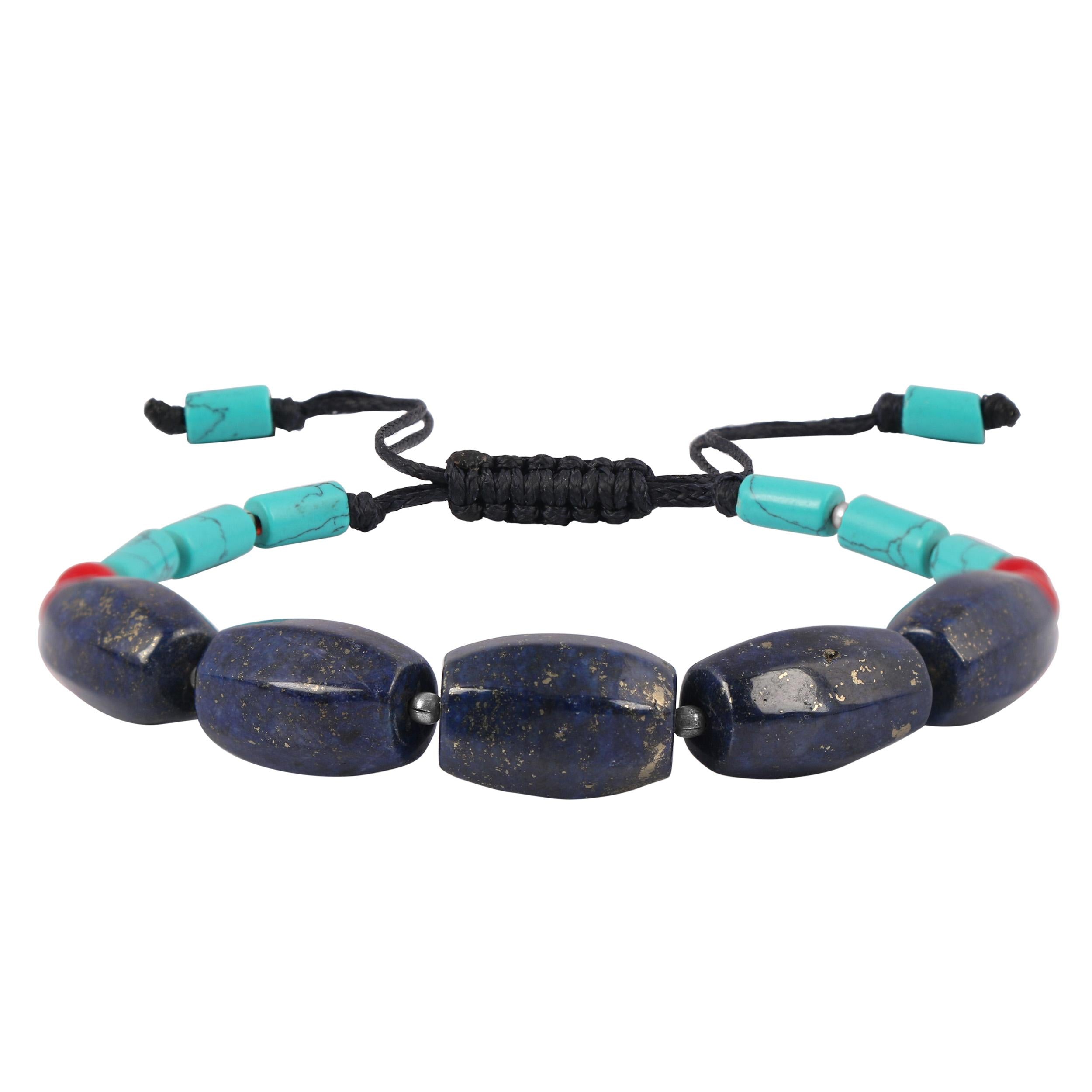 lapis-turquoise-red-coral-beaded-bracelet-bdd-11-116