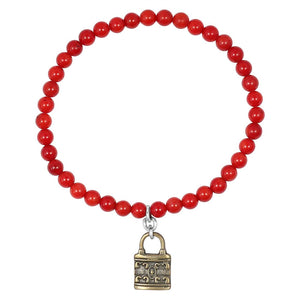 lock-charm-red-coral-beaded-bracelet-bdd-11-209
