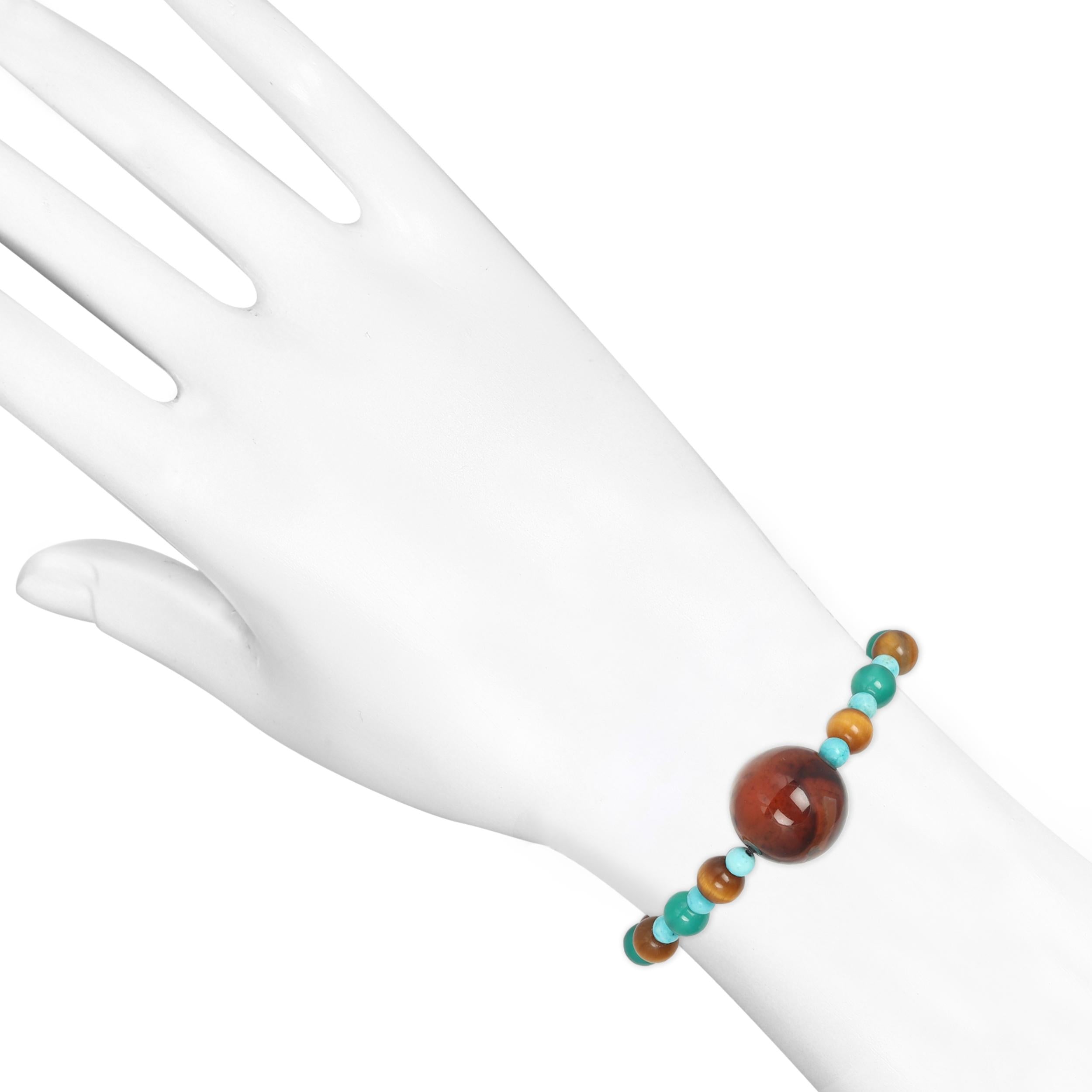 red-onyx-turquoise-tiger-eye-green-onyx-beaded-bracelet-bdd-11-60