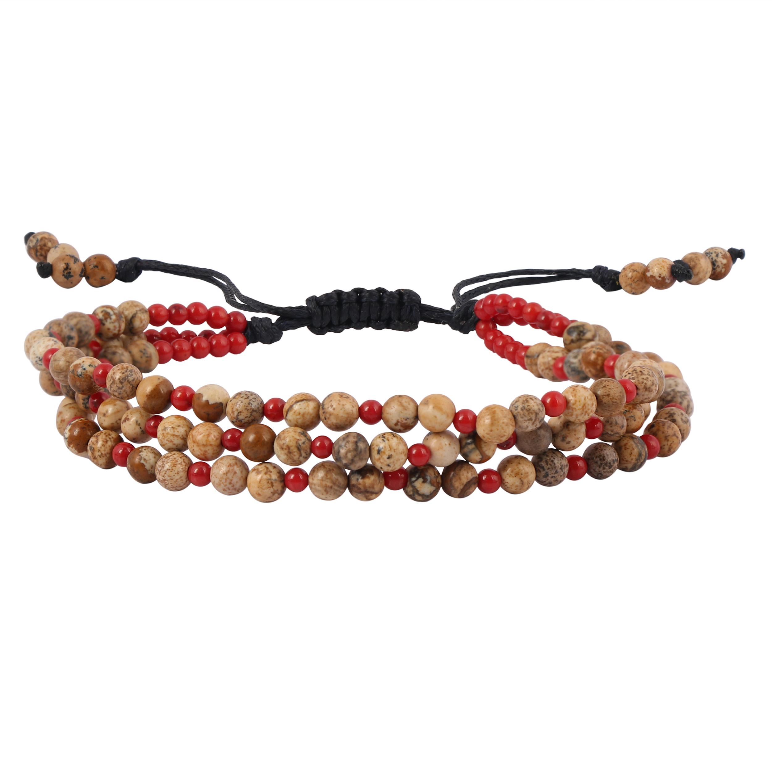 brecciated-mookaite-red-coral-beaded-bracelet-bdd-11-77