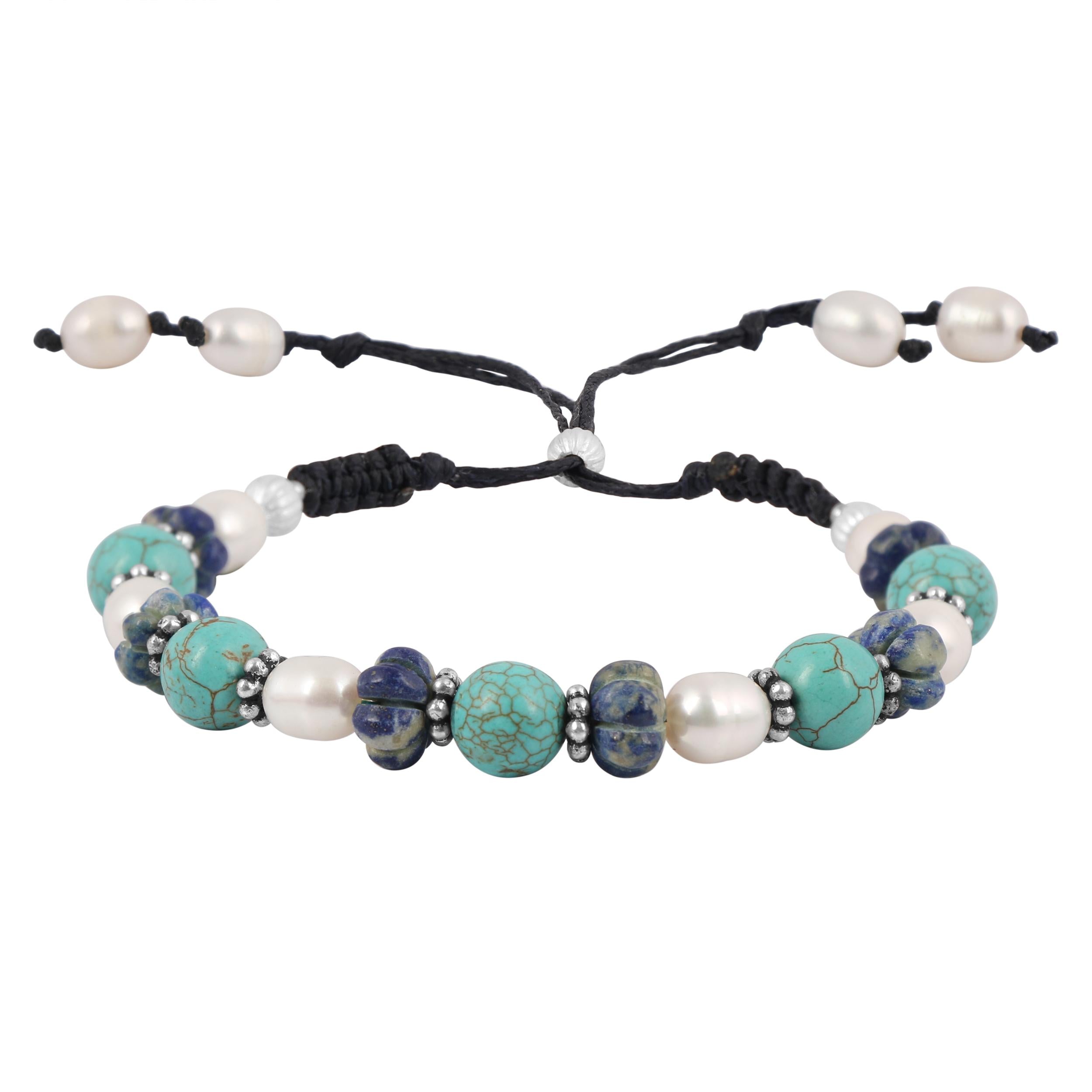 turquoise-pearl-lapis-beaded-bracelet-bdd-11-81