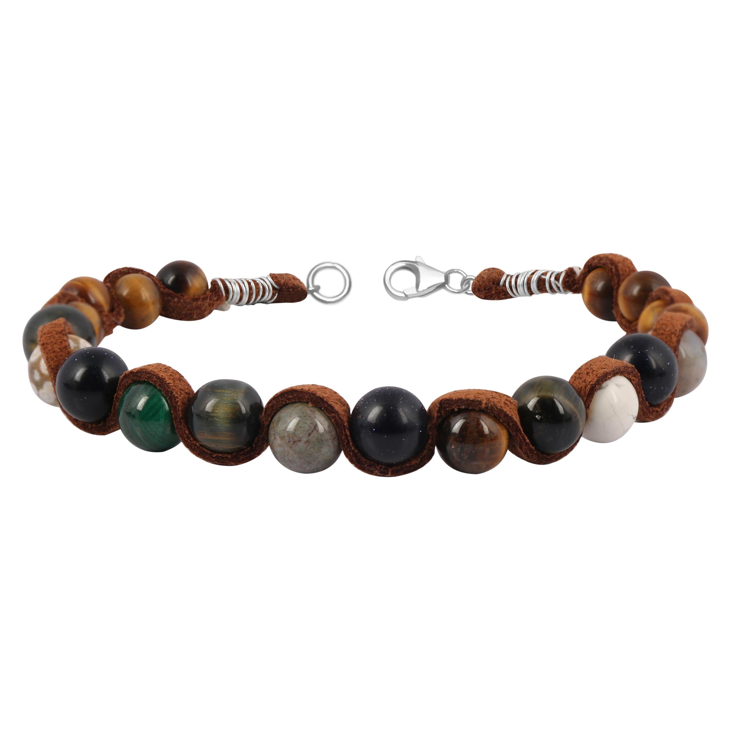 sunstone-malachite-howlite-black-obsidian-tiger-eye-beaded-bracelet-bdd-11-83