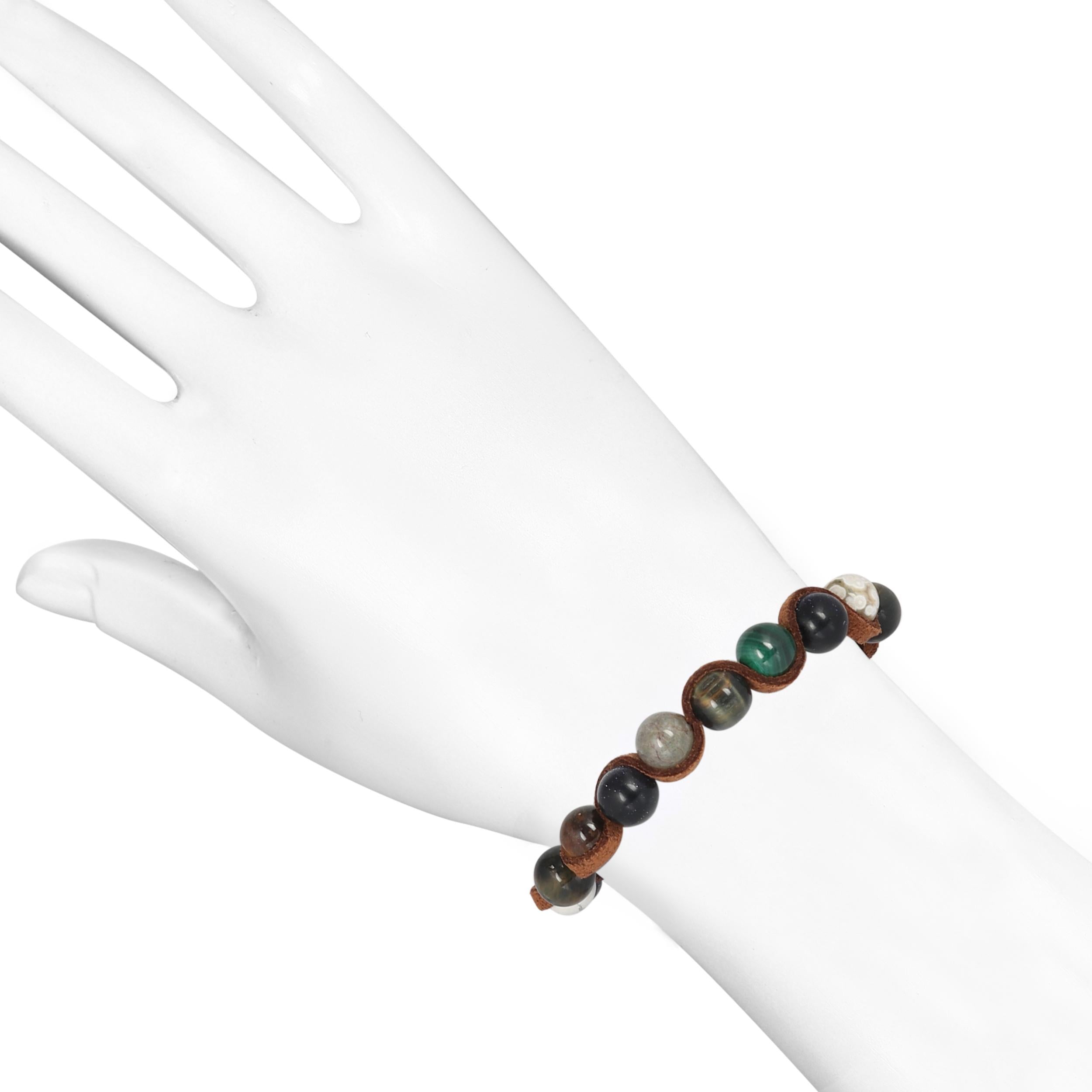 sunstone-malachite-howlite-black-obsidian-tiger-eye-beaded-bracelet-bdd-11-83