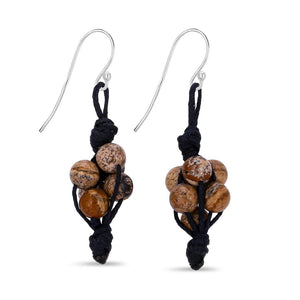 breccited-mookite-beaded-earring