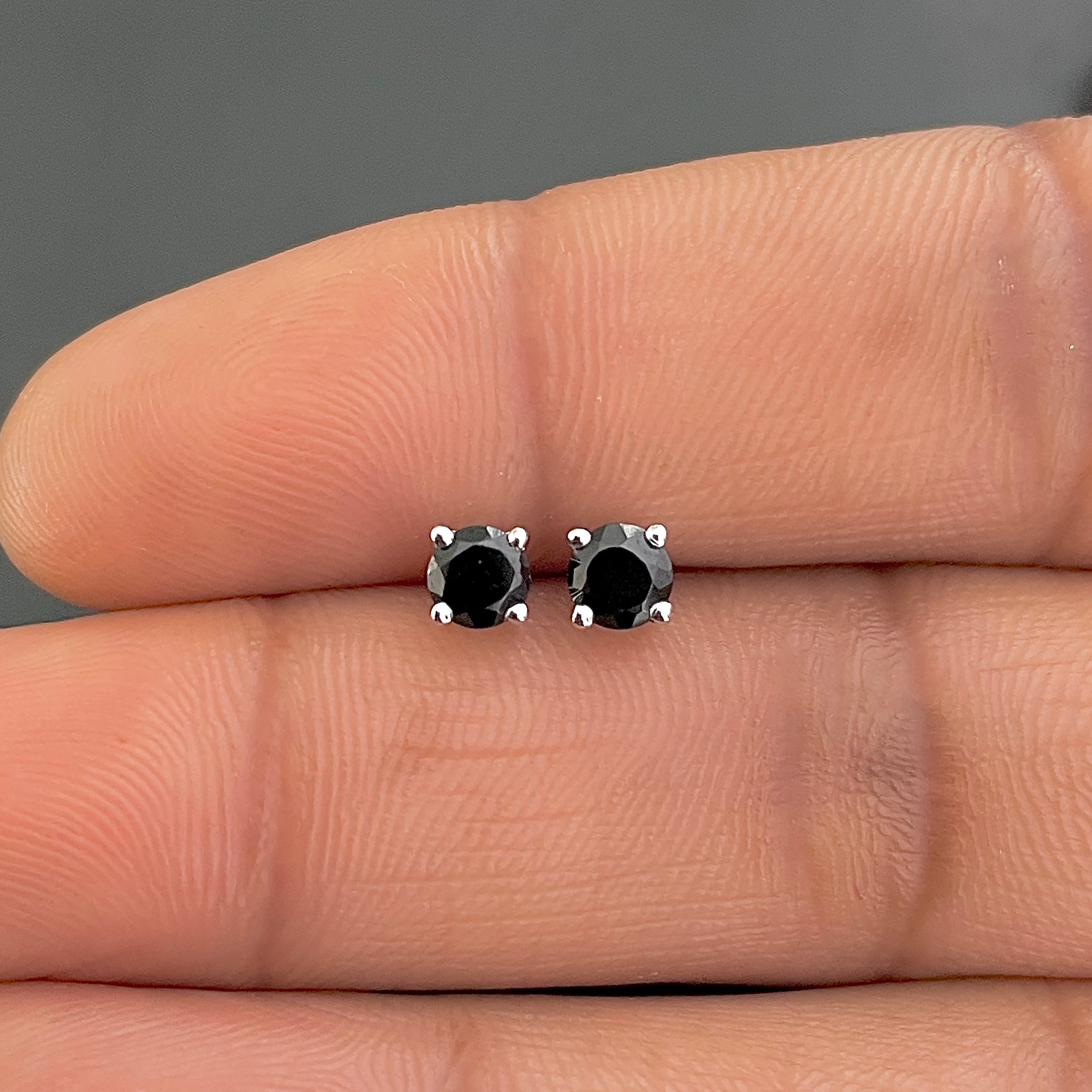 Black Tourmaline Stud Earring-(BLS-RDE-1023.)