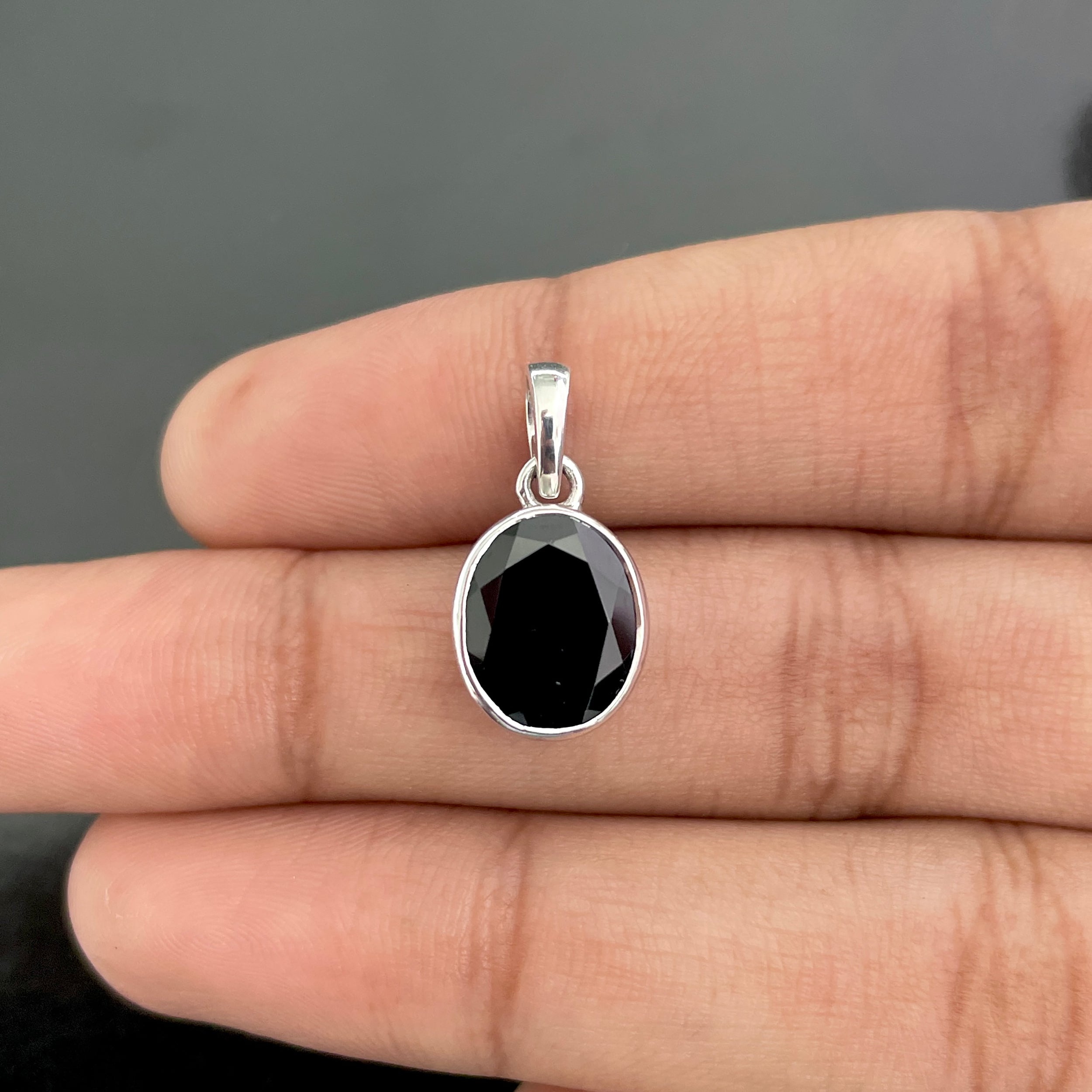 Black Tourmaline Pendant-(BLS-RDP-466.)