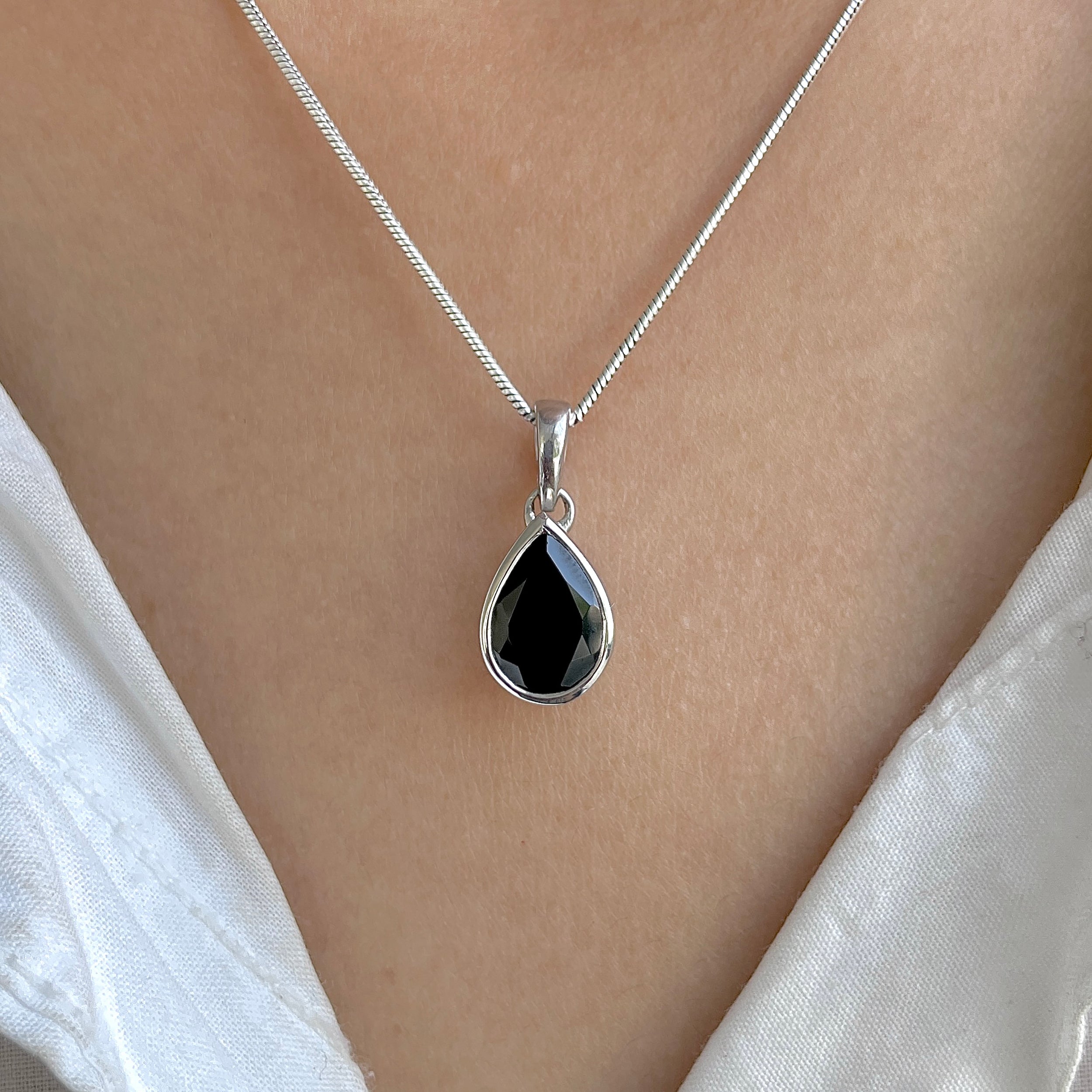 Black Tourmaline Pendant-(BLS-RDP-468.)