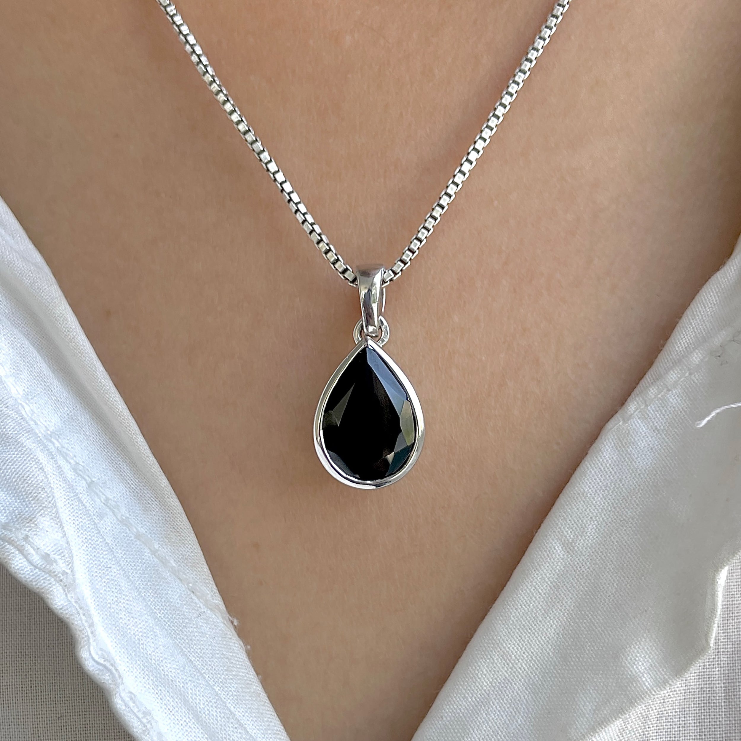 Black Tourmaline Pendant-(BLS-RDP-470.)