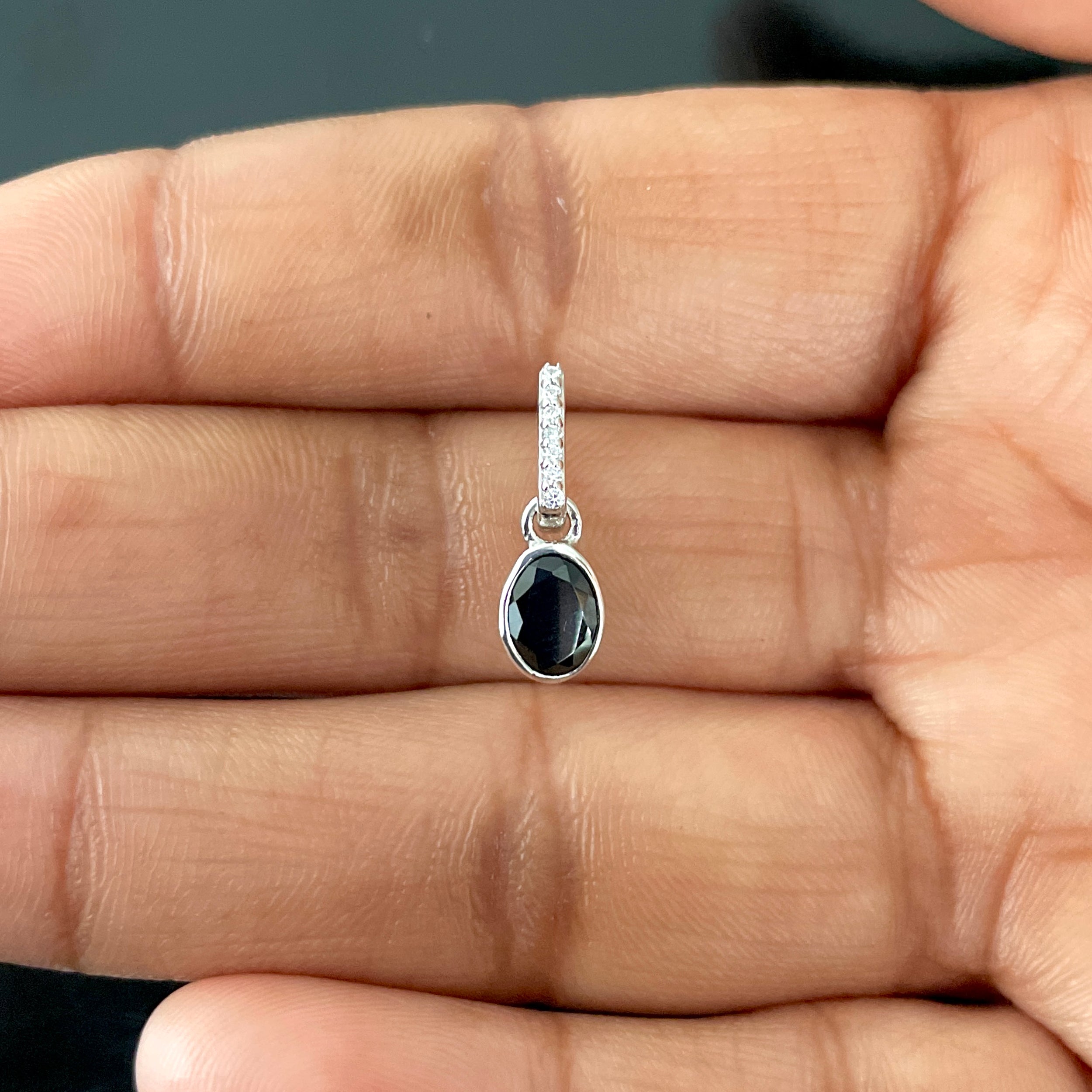 Black Tourmaline & White Topaz Pendant-(BLS-RDP-780.)