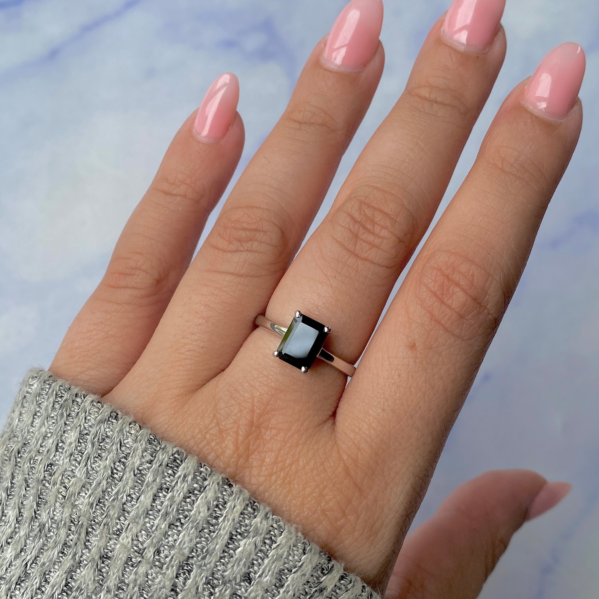 Black Tourmaline Ring-(BLS-RDR-247.)