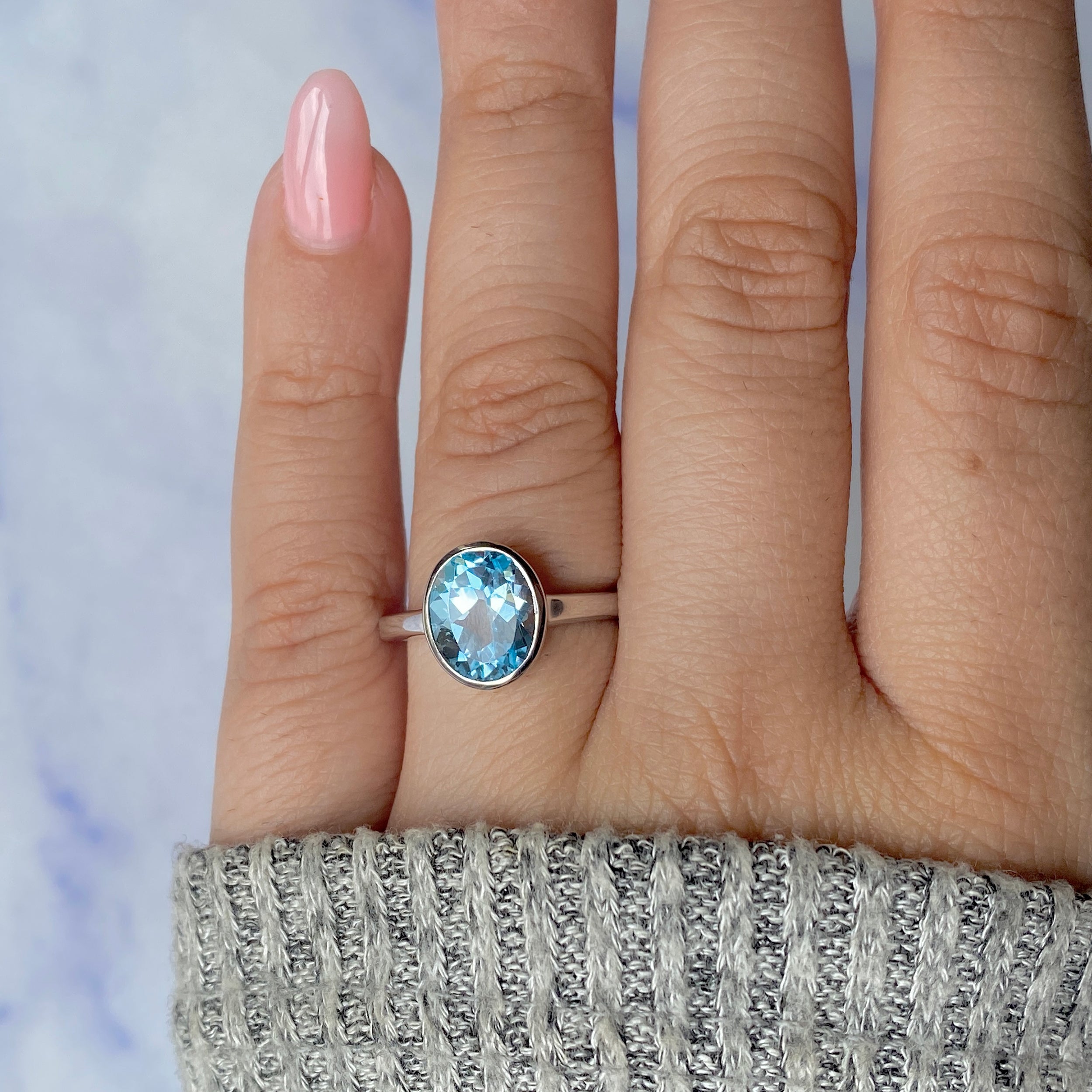 Blue Topaz Ring-(BTZ-RDR-1623.)
