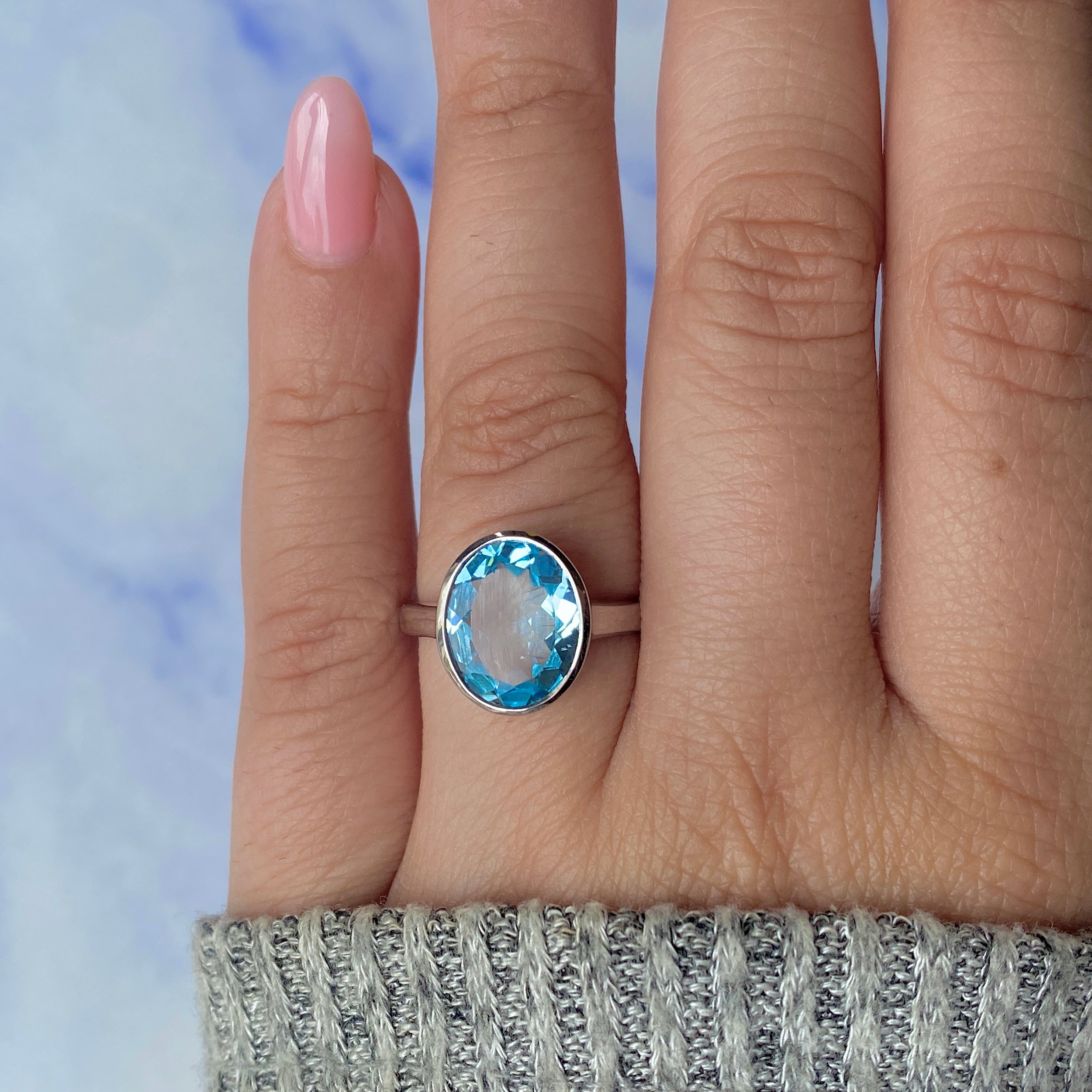 Blue Topaz Ring-(BTZ-RDR-1806.)