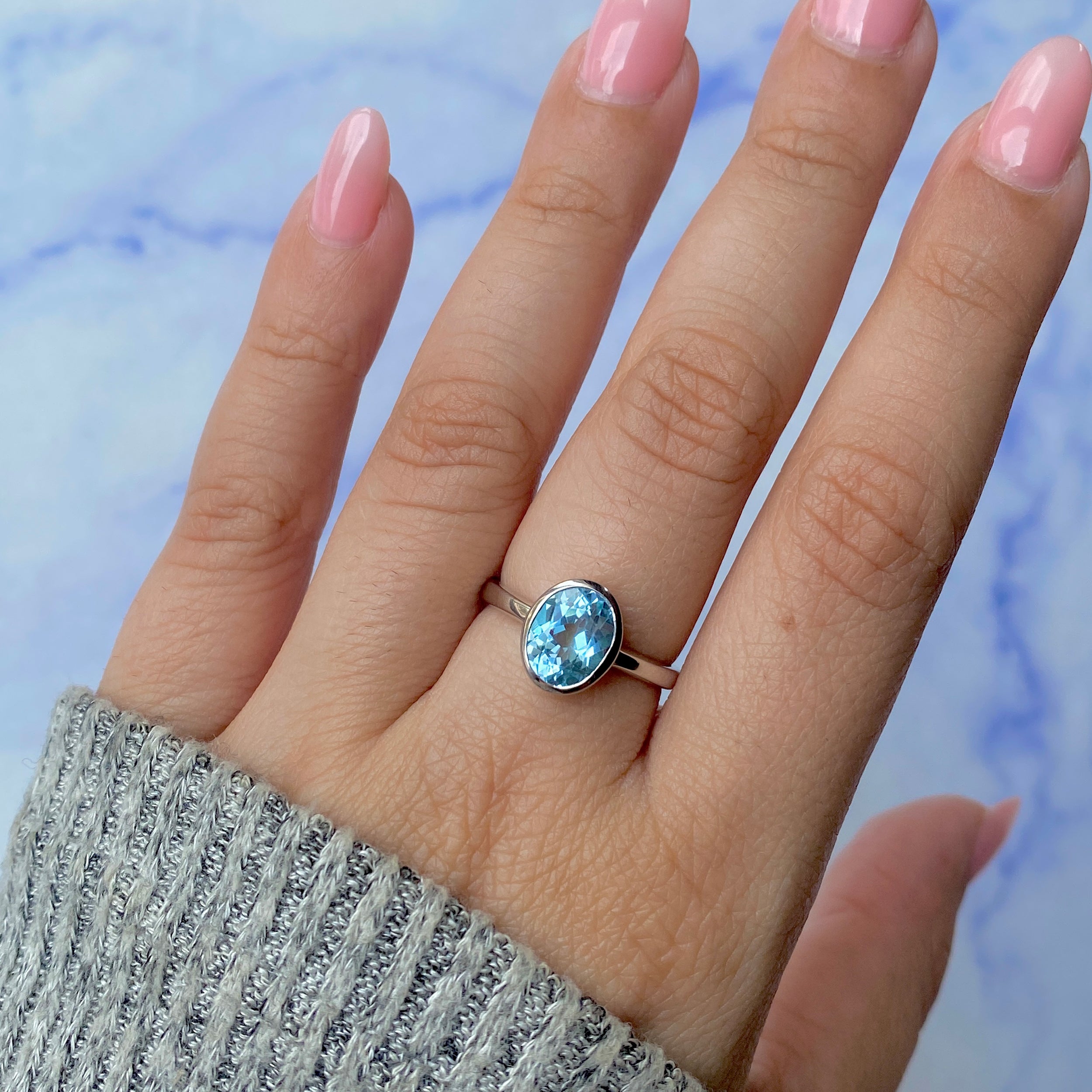 Blue Topaz Ring-(BTZ-RDR-251.)