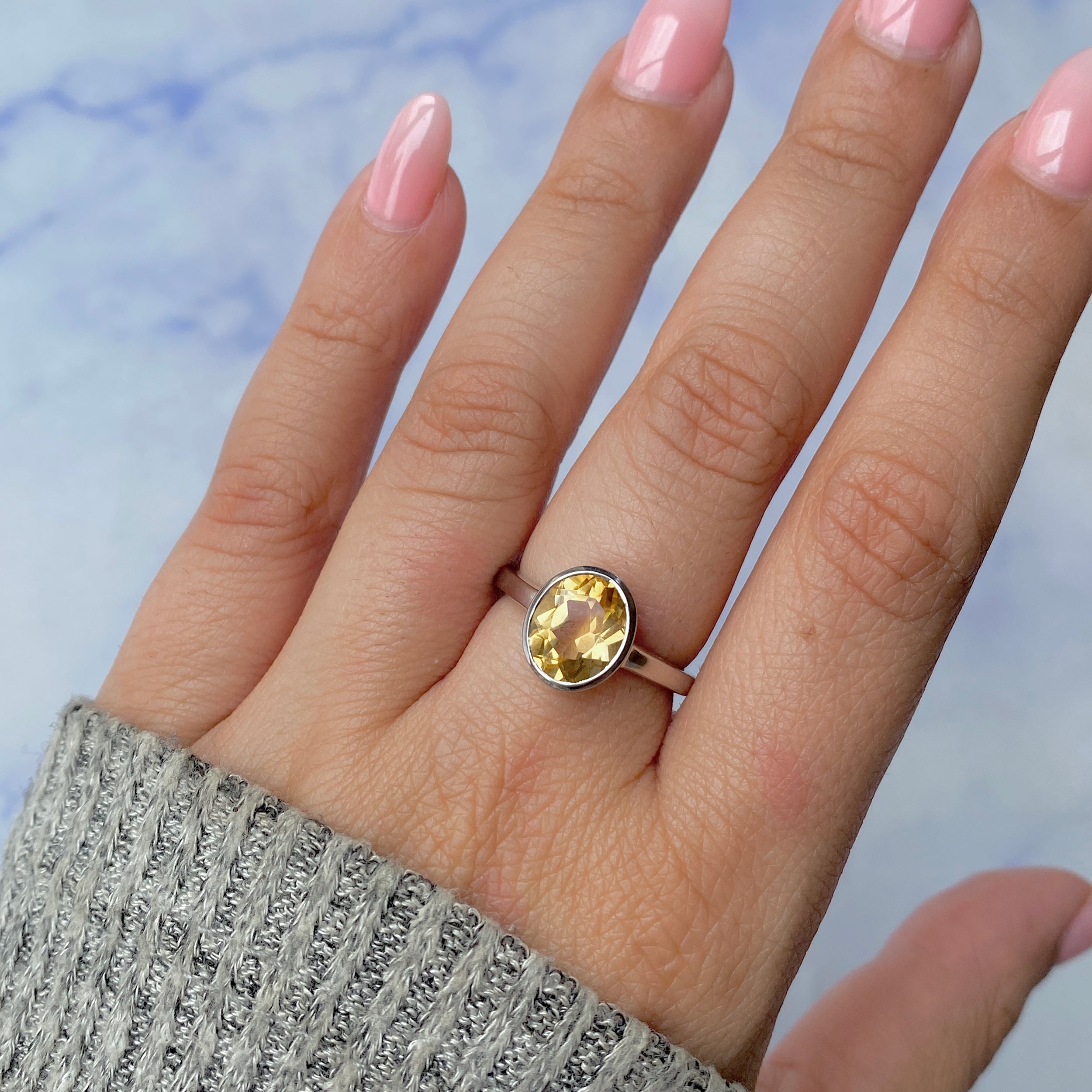 Citrine Ring-(CIT-RDR-1623.)