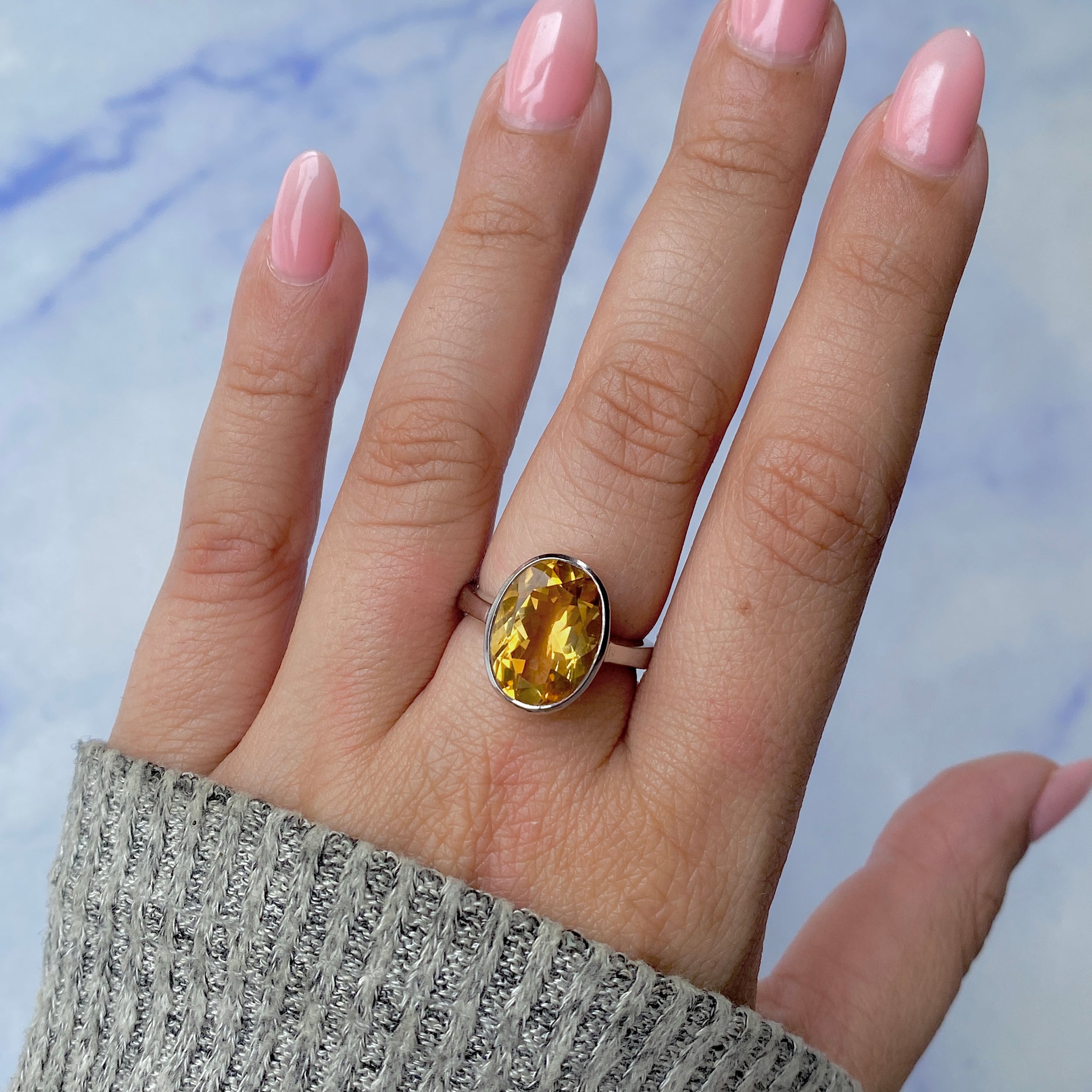 Citrine Ring-(CIT-RDR-1892.)