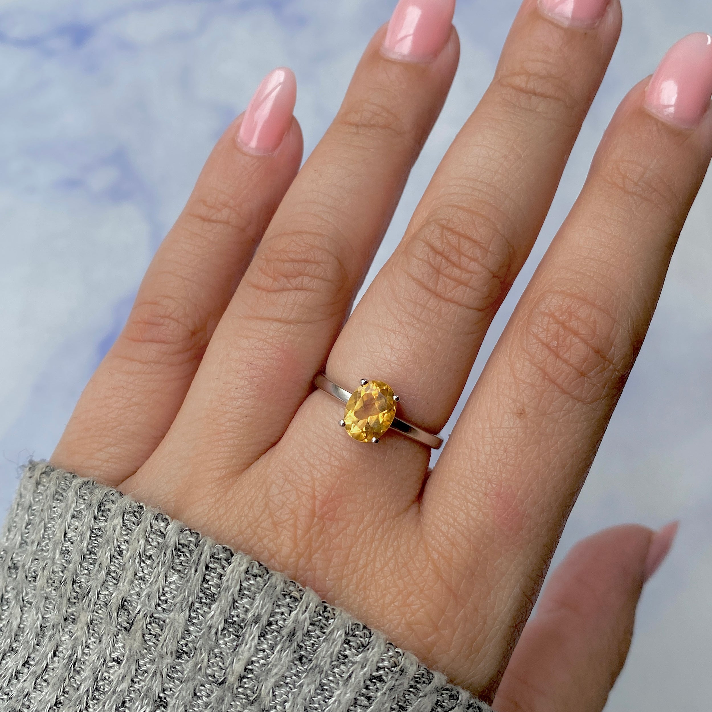 Citrine Ring-(CIT-RDR-249.)