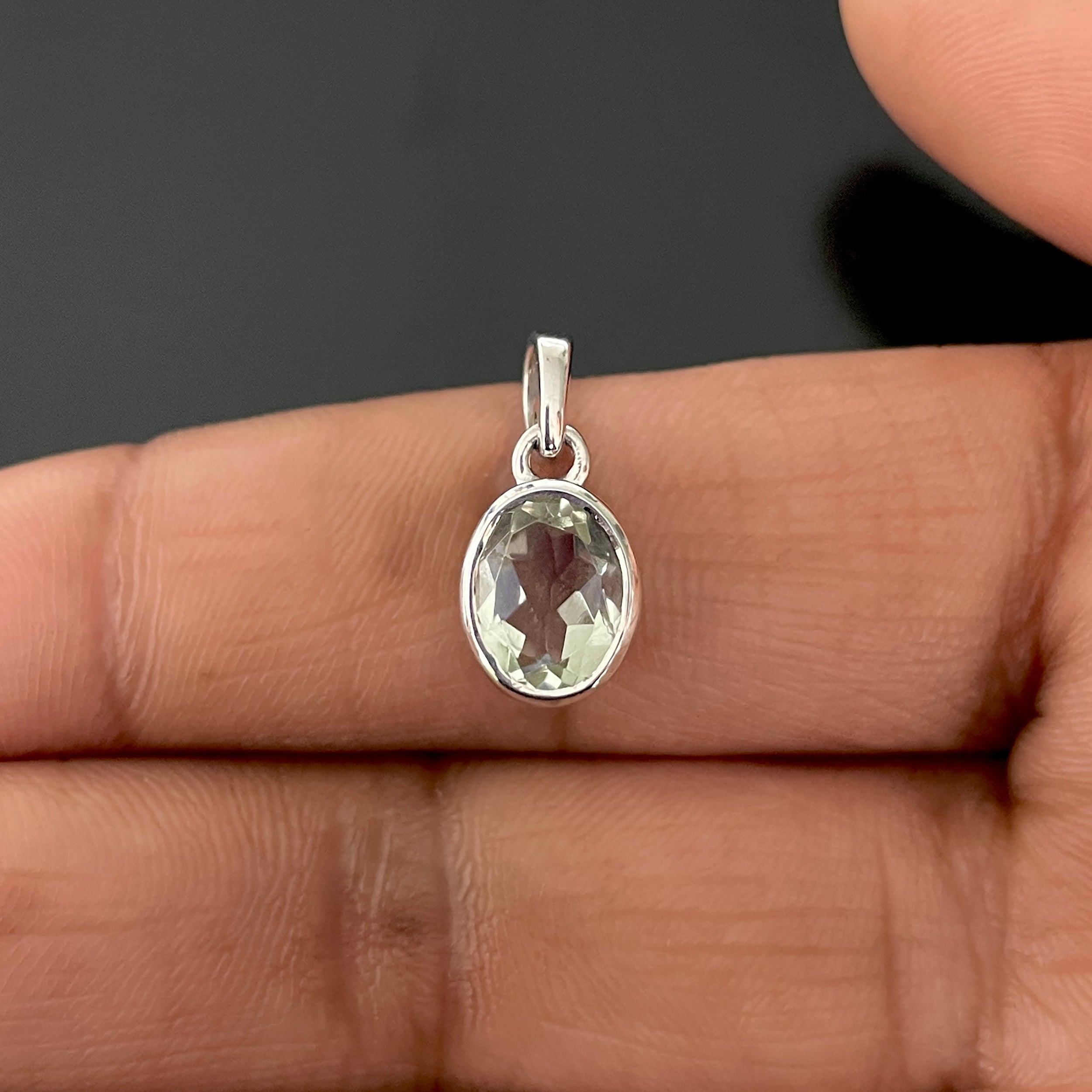 Green Amethyst Pendant-(GRA-RDP-380.)