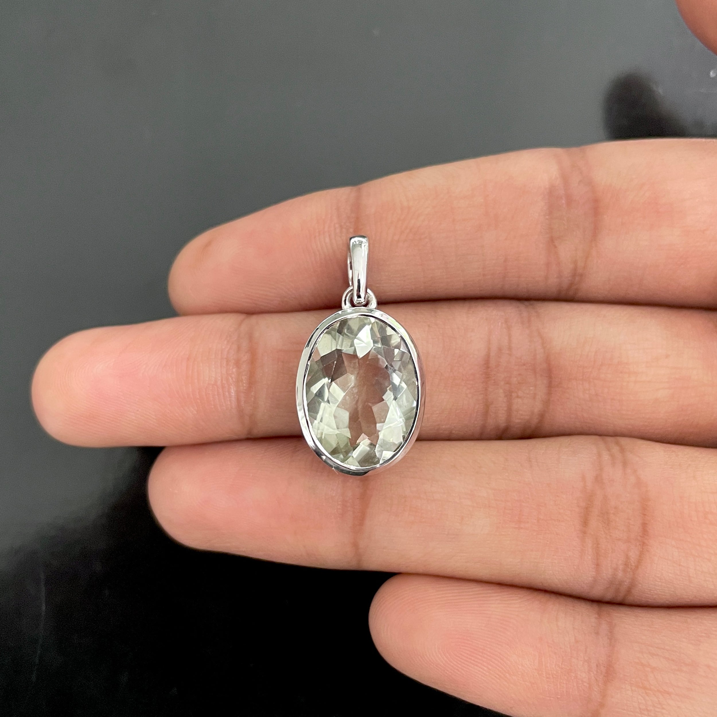 Green Amethyst Pendant-(GRA-RDP-458.)
