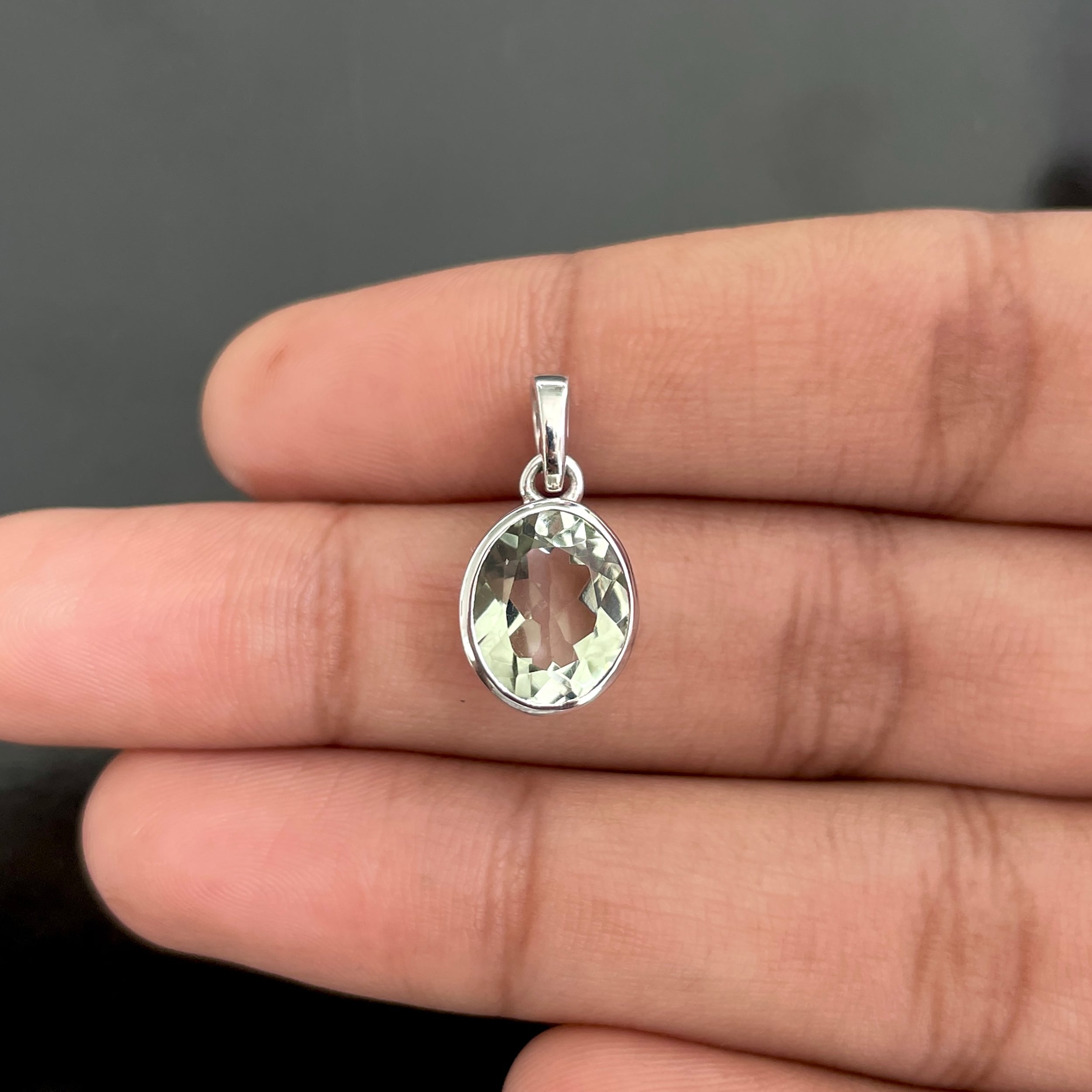 Green Amethyst Pendant-(GRA-RDP-466.)