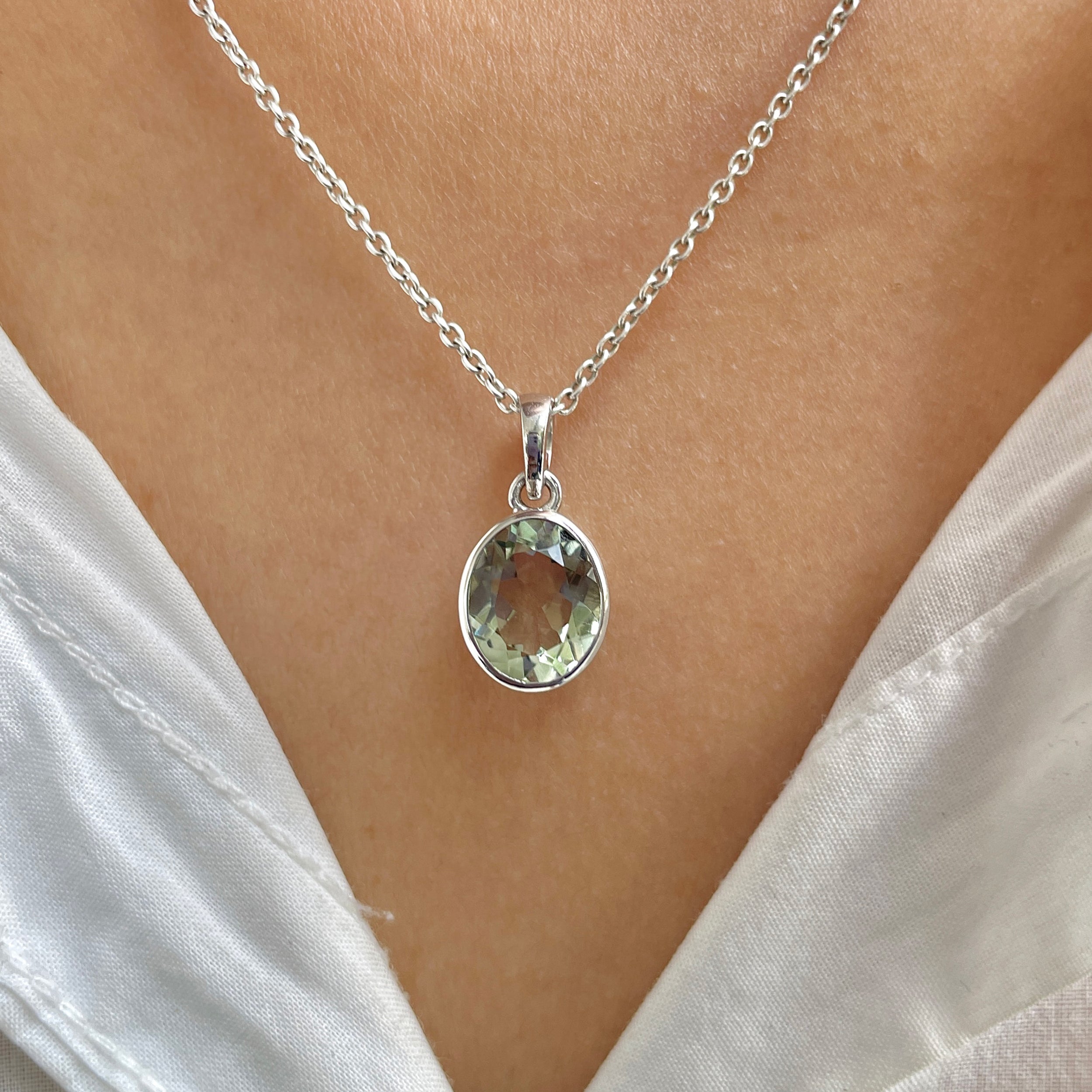 Green Amethyst Pendant-(GRA-RDP-466.)